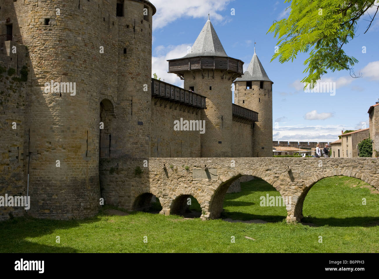 Vue de La Cité de Carcassonne château de France Banque D'Images