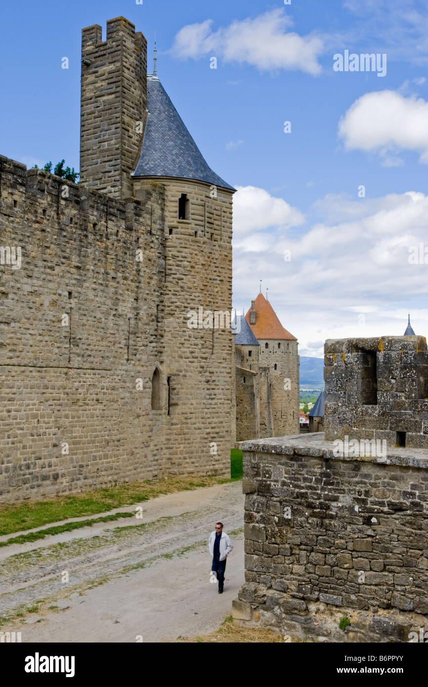 Vue de La Cité de Carcassonne château de France Banque D'Images
