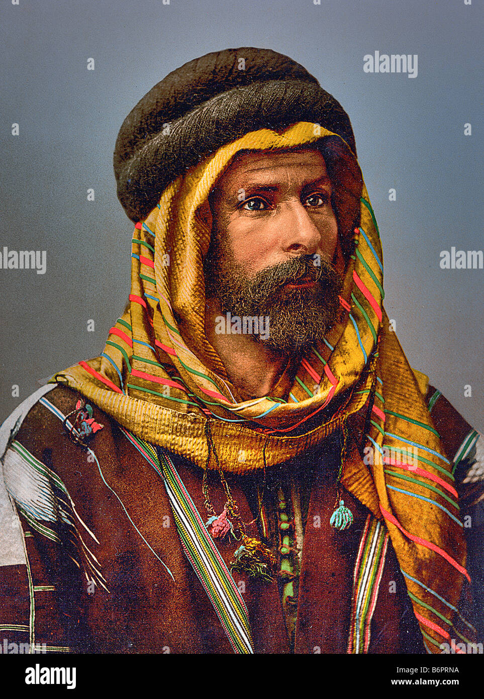 Cheikh bédouin de Palmyre (maintenant la Syrie) - vers 1890 à 1910 art numérique - pour rétablir l'état d'origine (voir zoom) Banque D'Images