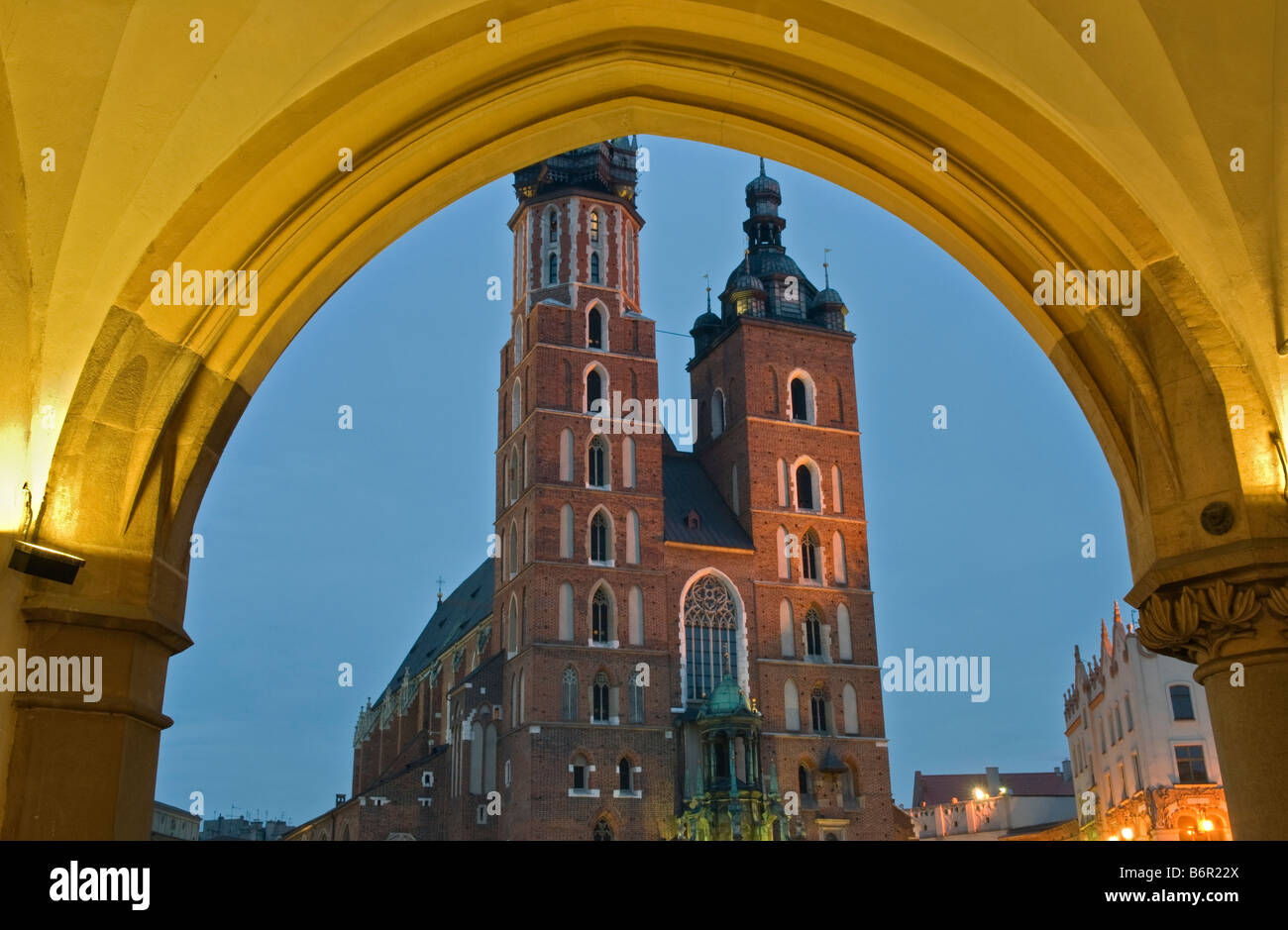 L'église St Mary Krakow Pologne Banque D'Images