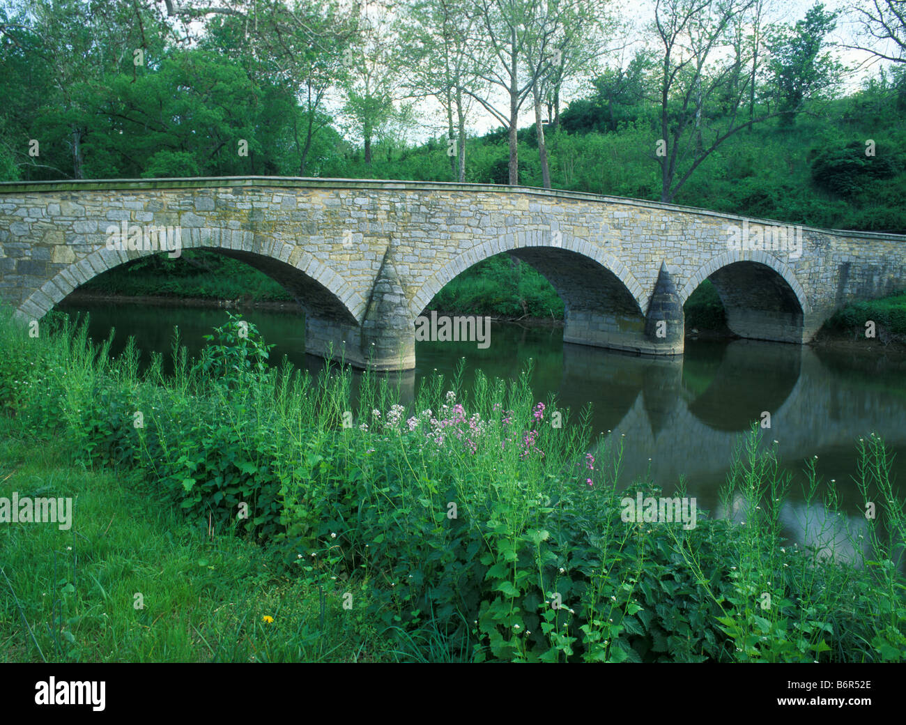 Burnside Bridge au champ de bataille National d'Antietam Maryland USA, par Michael P. Gadomski/Dembinsky Assoc Photo Banque D'Images