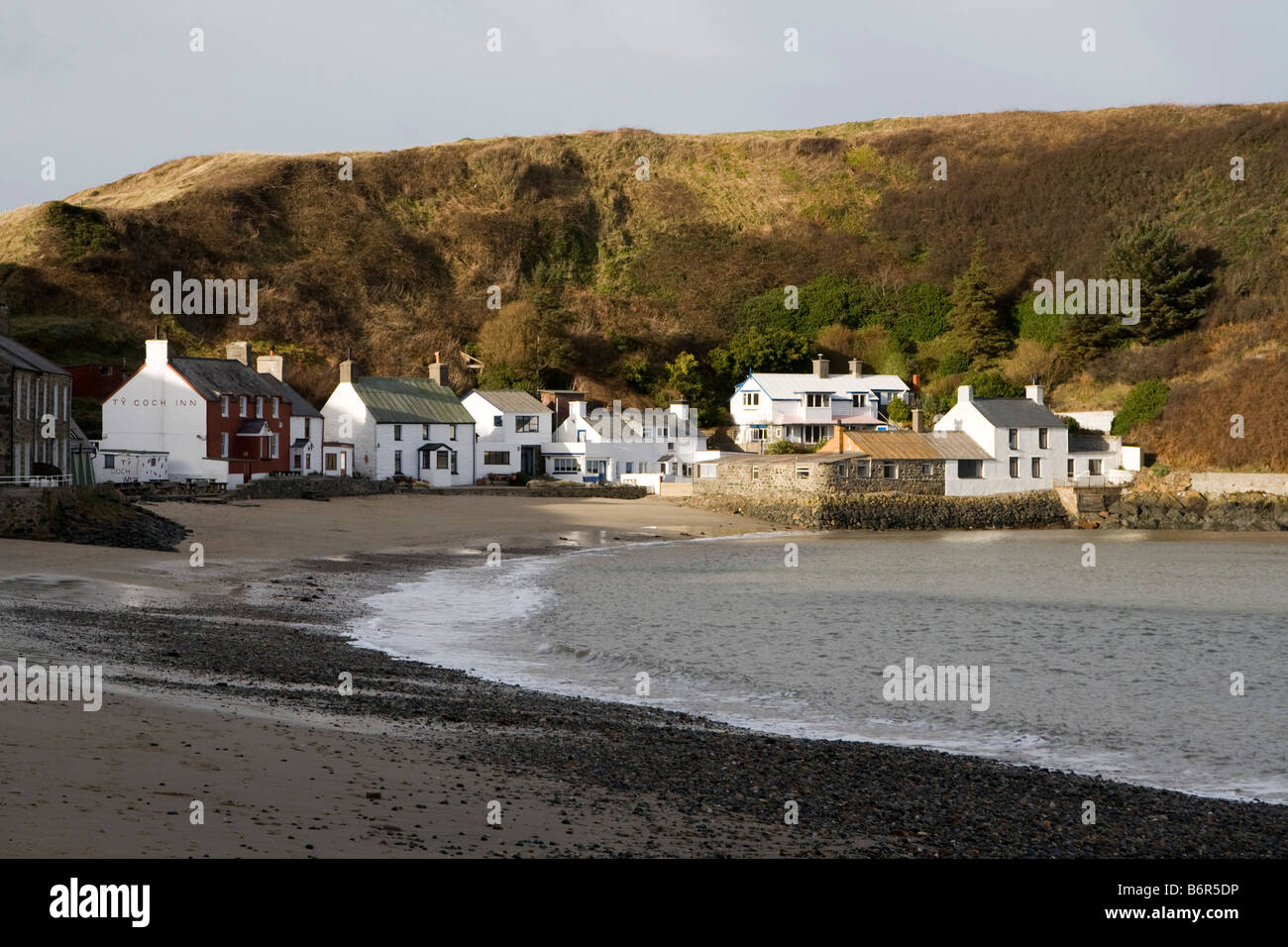 Idealic Porth dinllaen petit village balnéaire de la péninsule de lleyn North Wales uk go Banque D'Images
