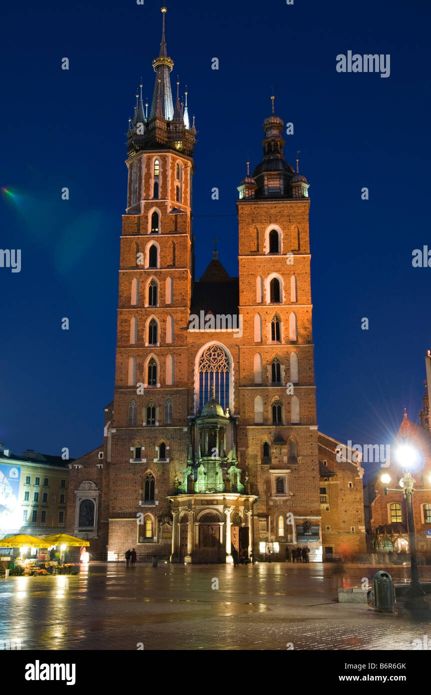 L'église St Mary Krakow Pologne Banque D'Images