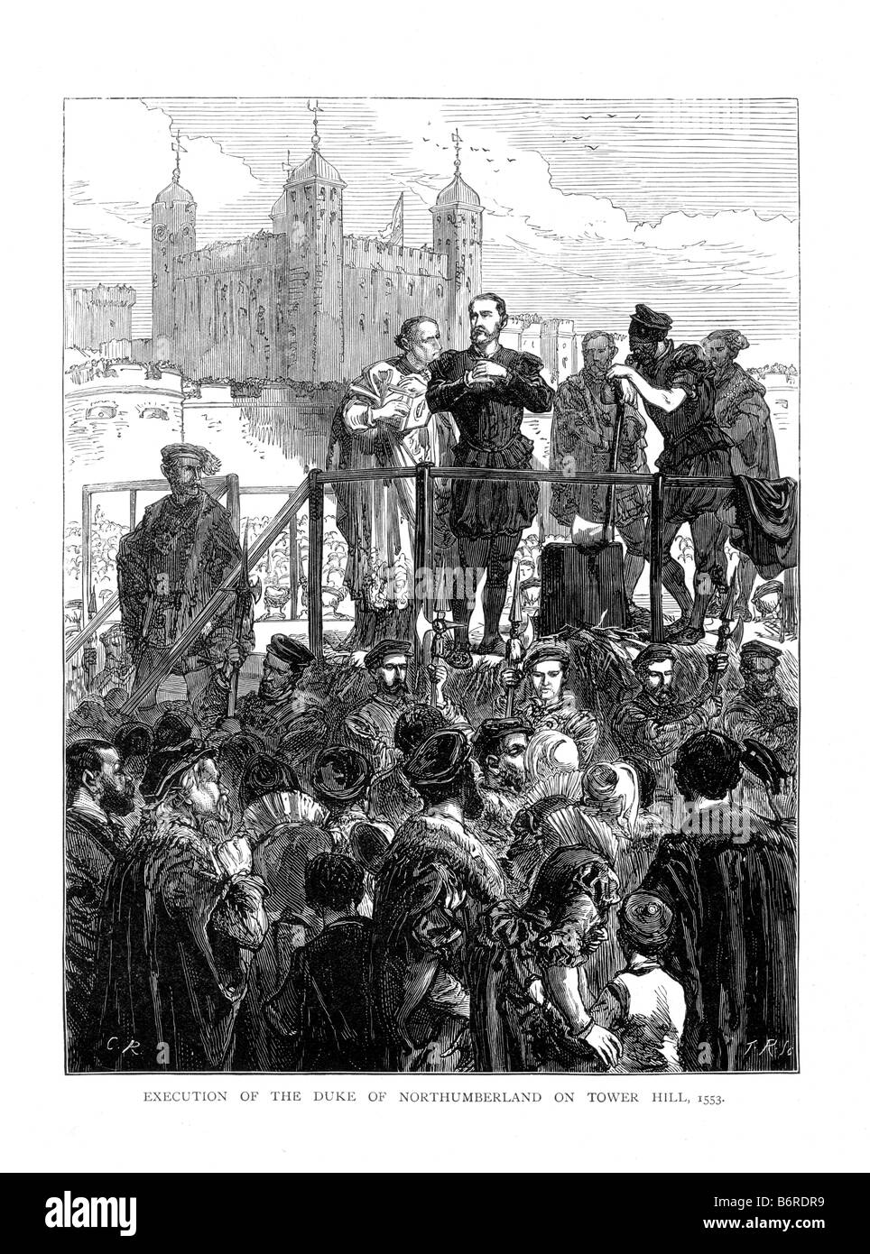 L'exécution du duc de Northumberland 1533 19ème siècle Illustration Banque D'Images