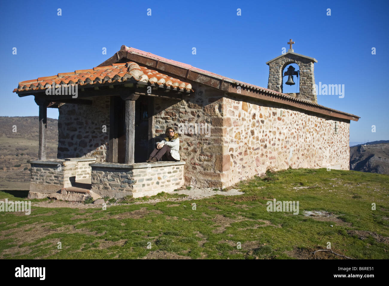 Ermitage de Sainte Barbara Ezcaray montagne La Rioja Espagne Banque D'Images