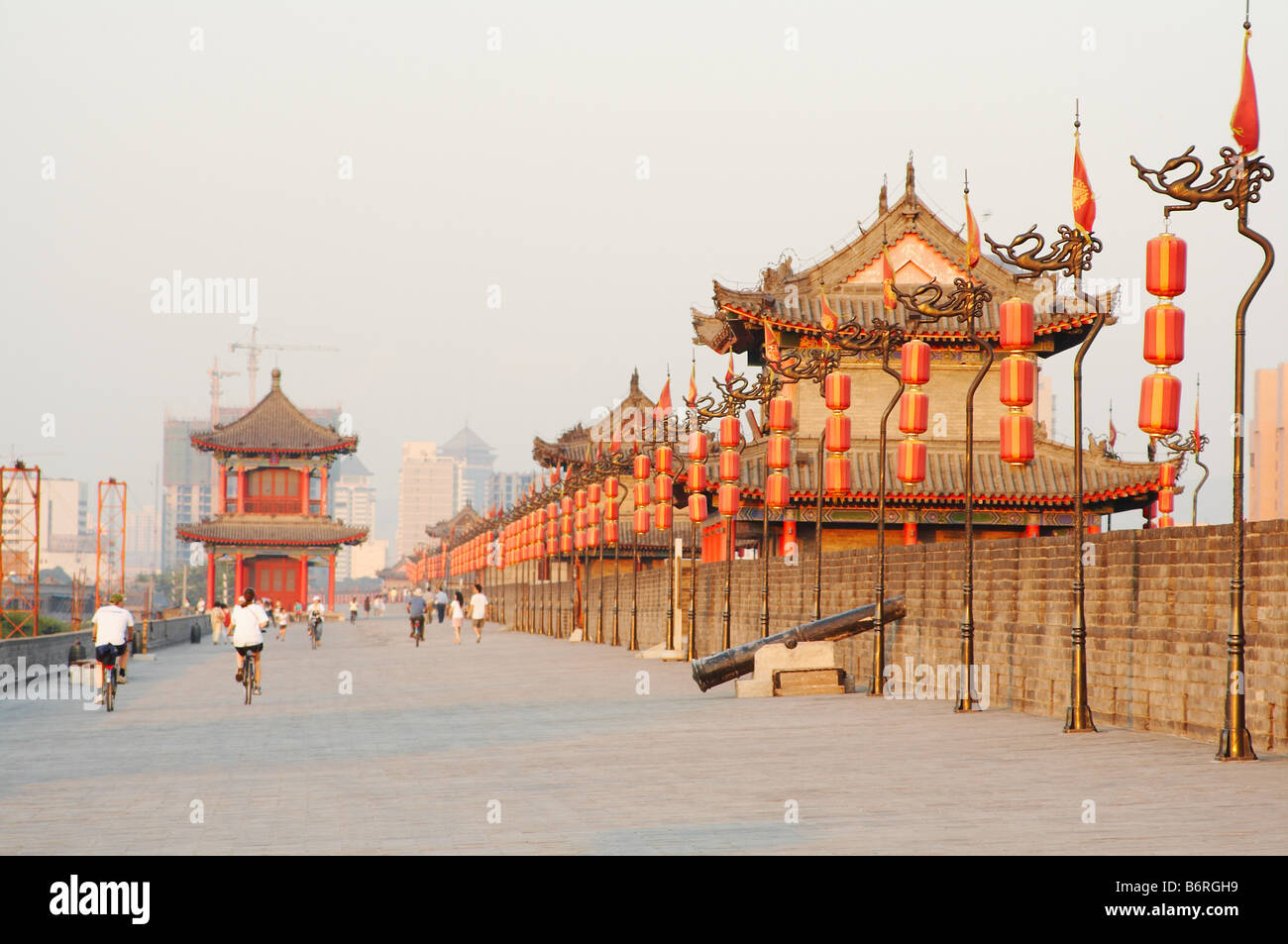 Mur de la ville de Xian, Chine Banque D'Images