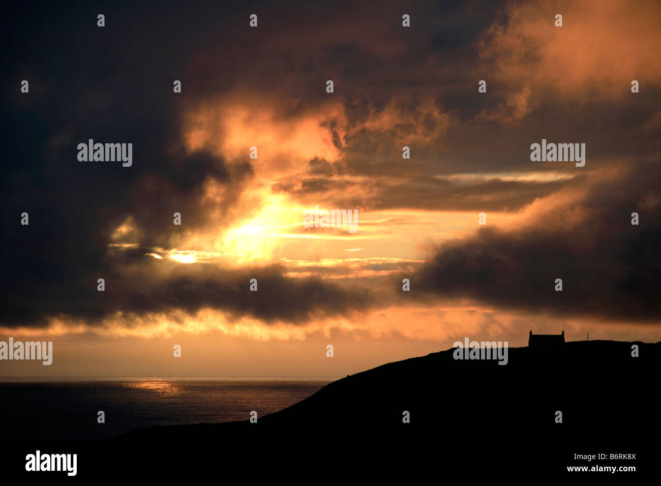 L'été paysage Coucher de soleil sur la baie d'Torrisdale Bettyhill village North West Highlands d'Ecosse UK Banque D'Images