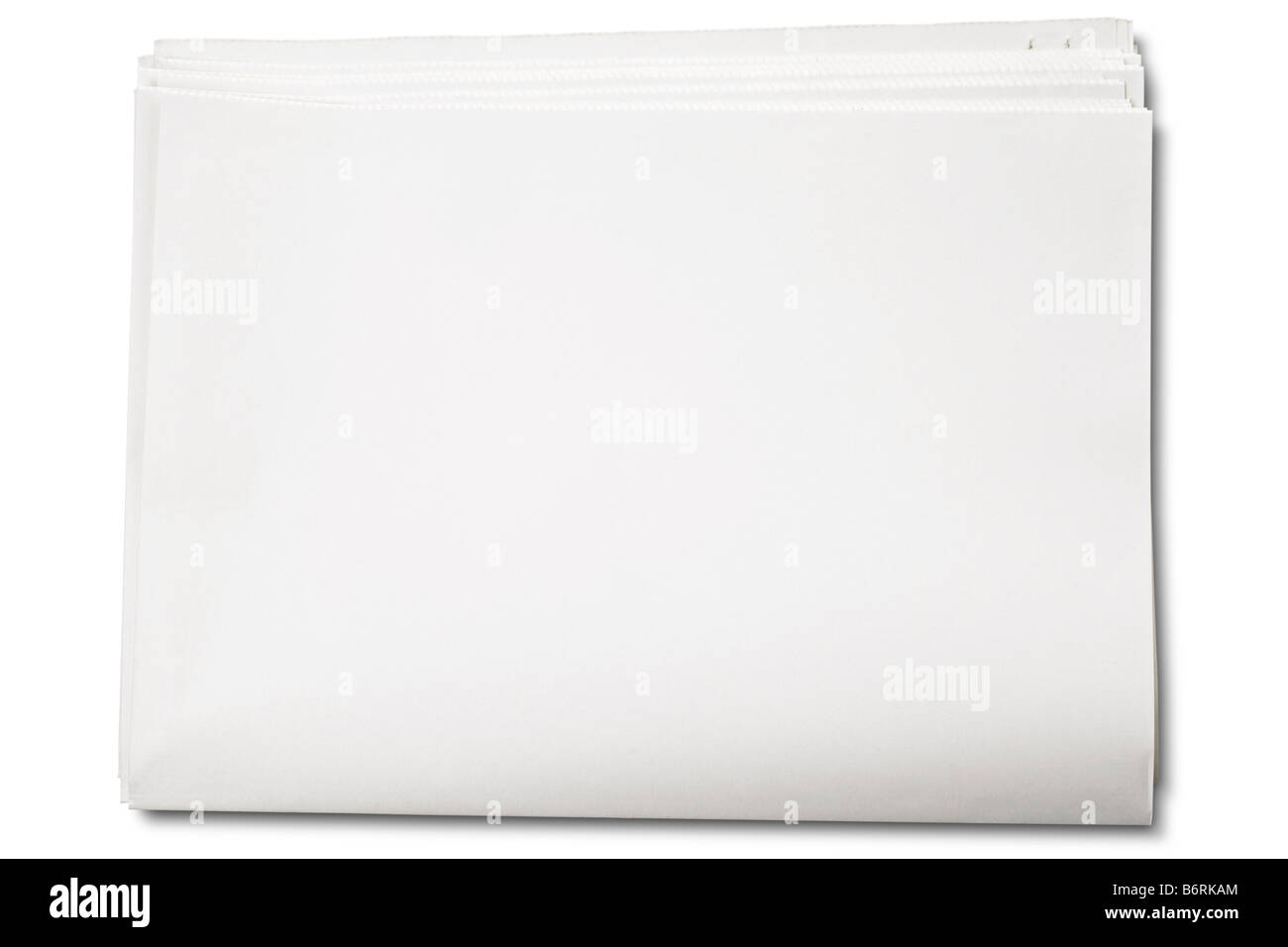 Un chèque en blanc sur blanc journaux with clipping path Banque D'Images