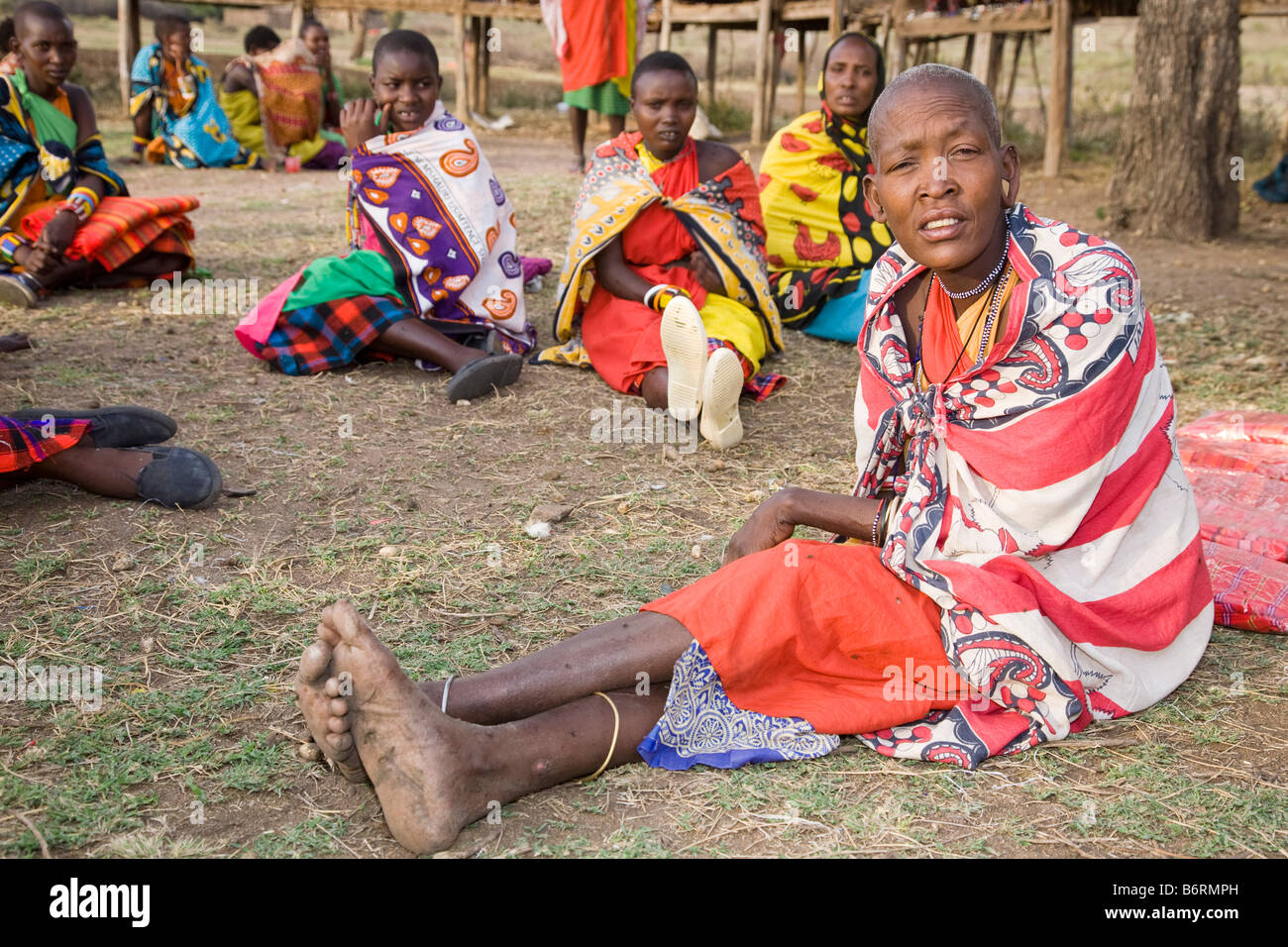Village près de parc Masai Mara Kenya Afrique Banque D'Images