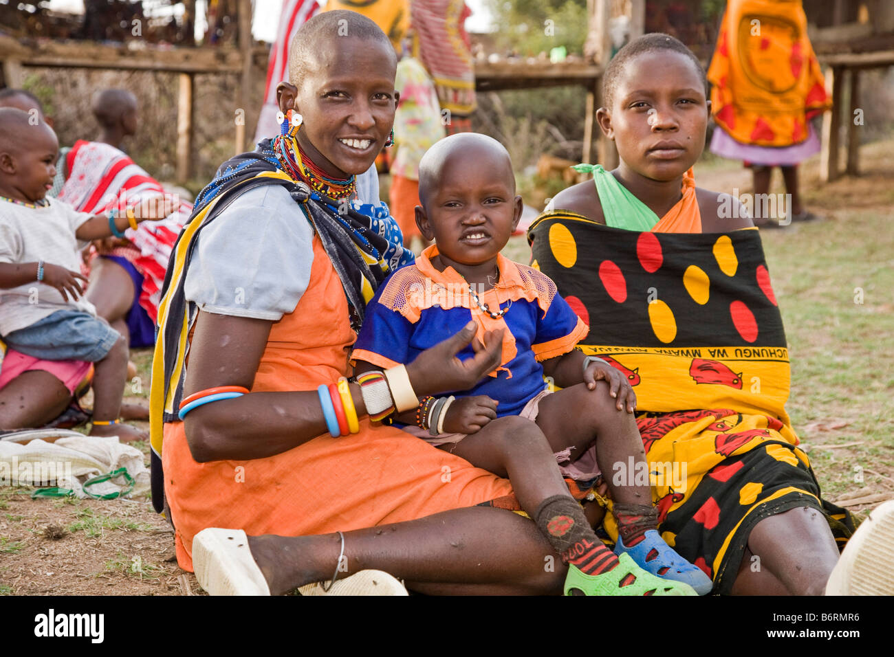 Village près de parc Masai Mara Kenya Afrique Banque D'Images