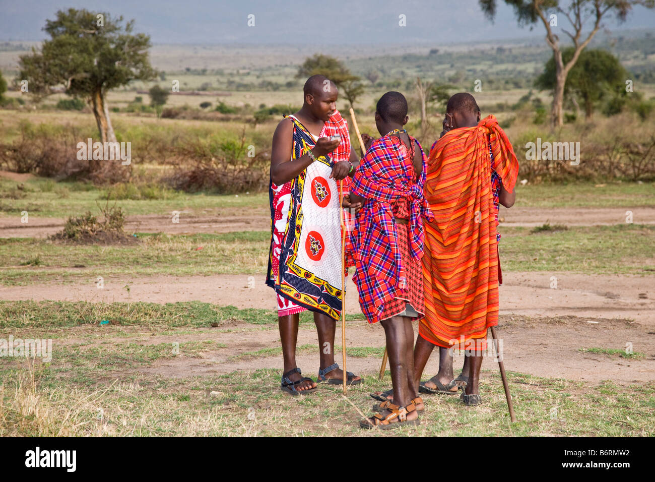 Village près de parc Masai Mara Kenya Afric Banque D'Images