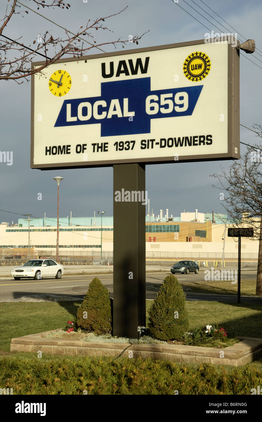 Local 659 des Travailleurs unis de l'automobile Inscrivez-vous à Flint Michigan USA Banque D'Images