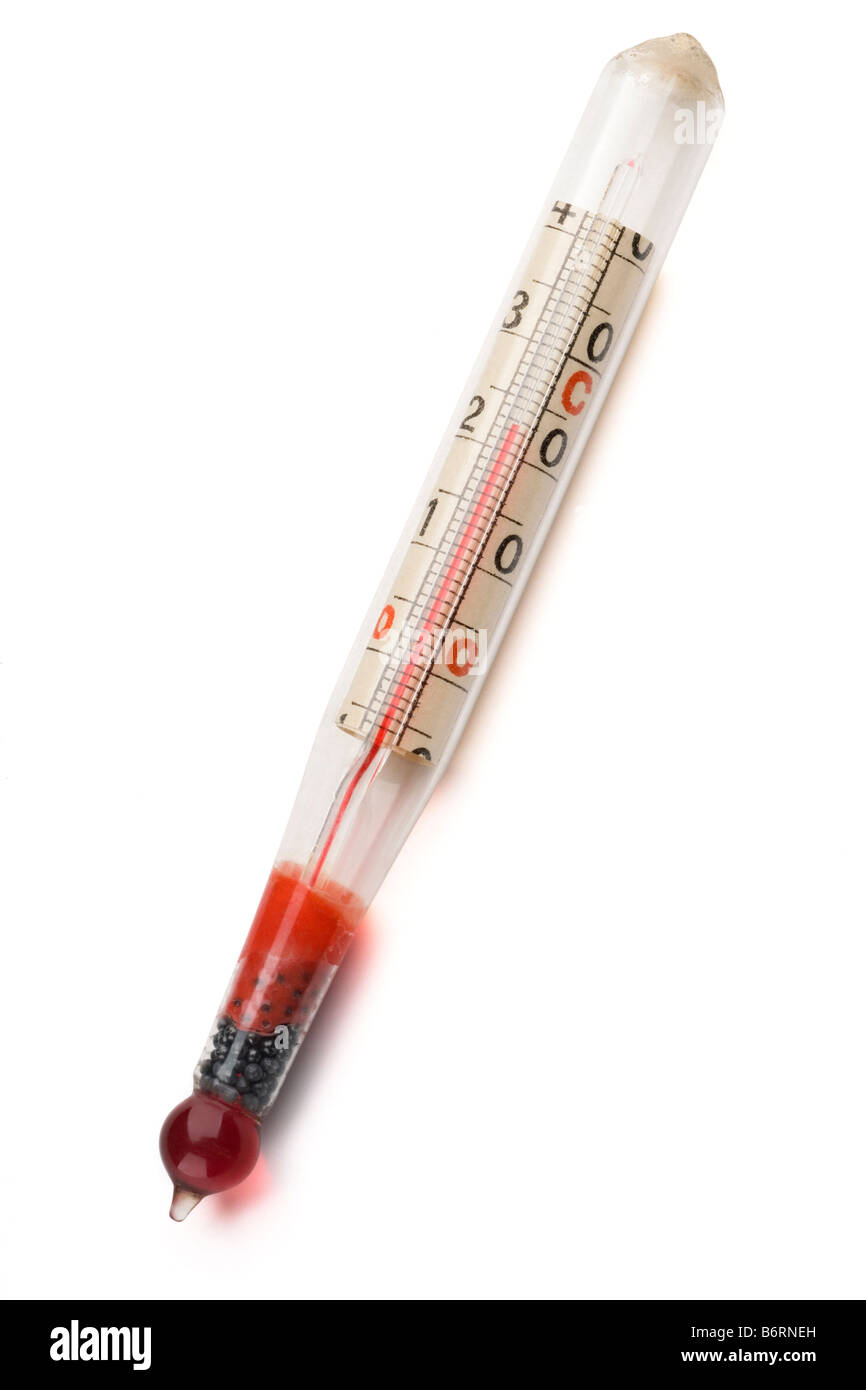 Un thermomètre au mercure d'époque on white Photo Stock - Alamy