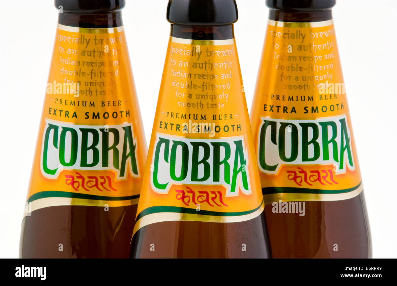 Bouteille de bière lager indiennes Cobra brassée et embouteillée dans l'Union européenne pour Cobra Beer Ltd Banque D'Images