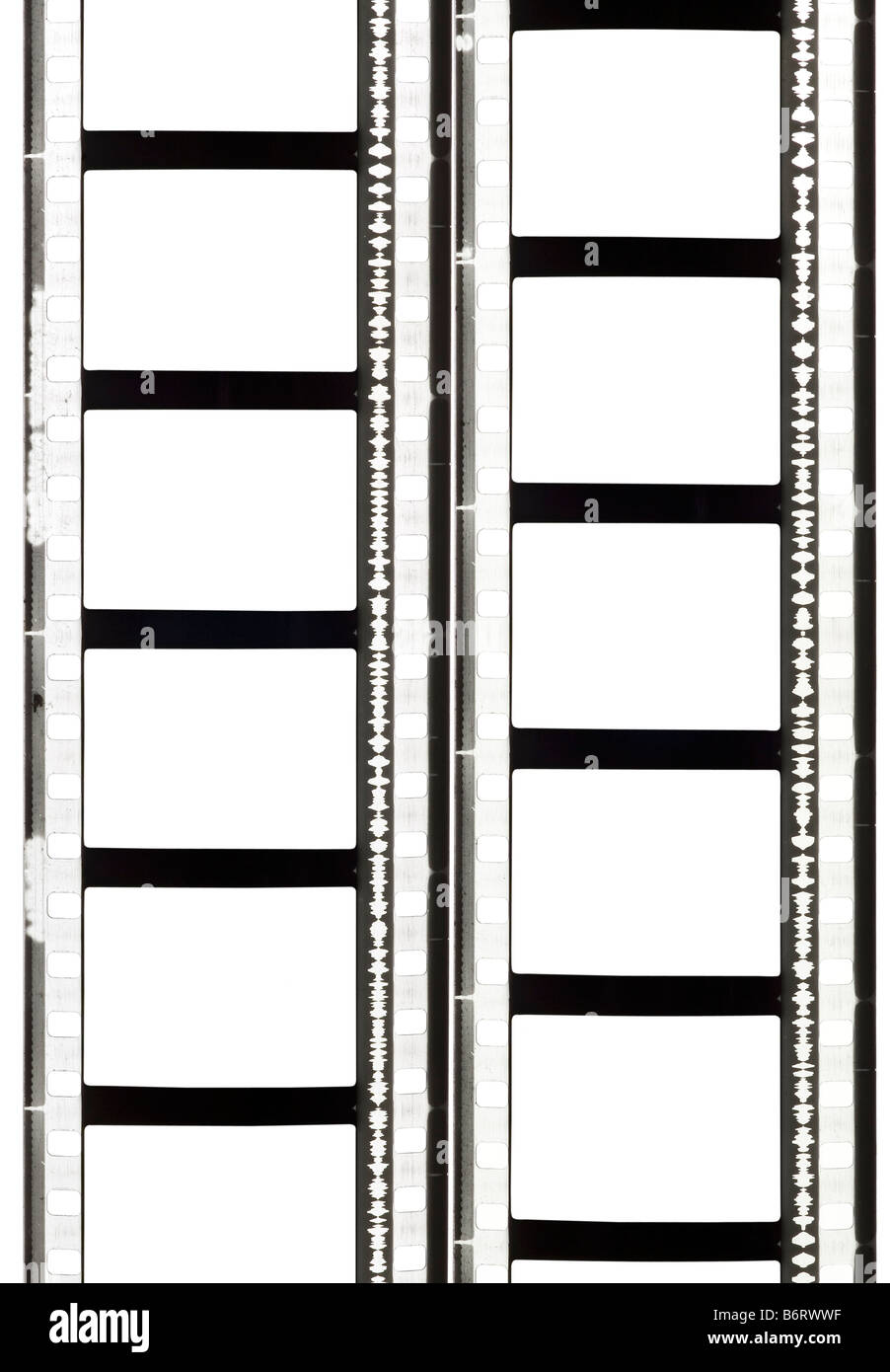 Deux bandes films (son) avec des cadres vides Banque D'Images