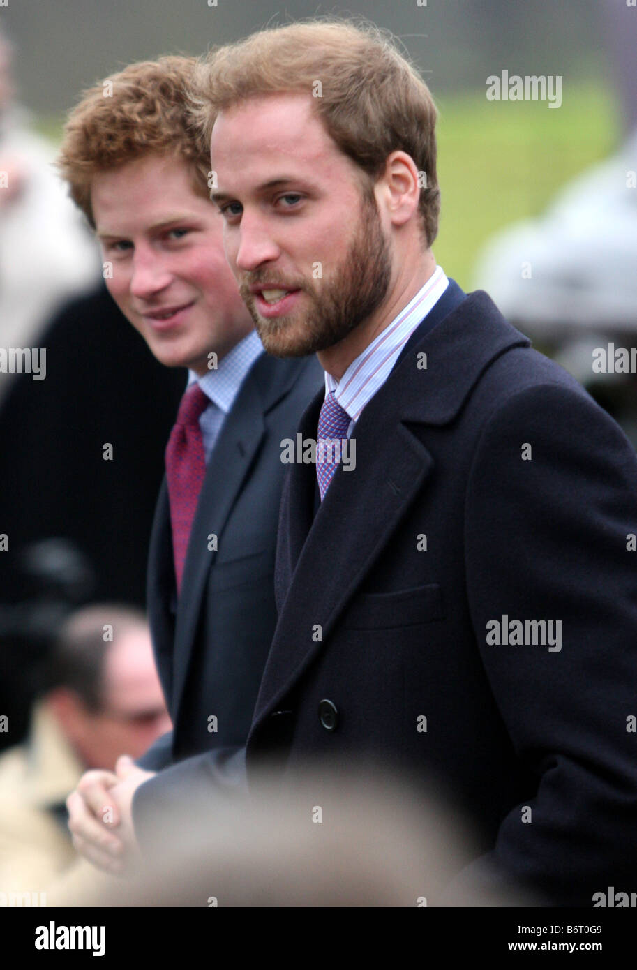 Taille Du Prince Harry Et William Le PRINCE WILLIAM ET LE PRINCE HARRY À SANDRINGHAM À NOËL AVEC UNE BARBE  Photo Stock - Alamy