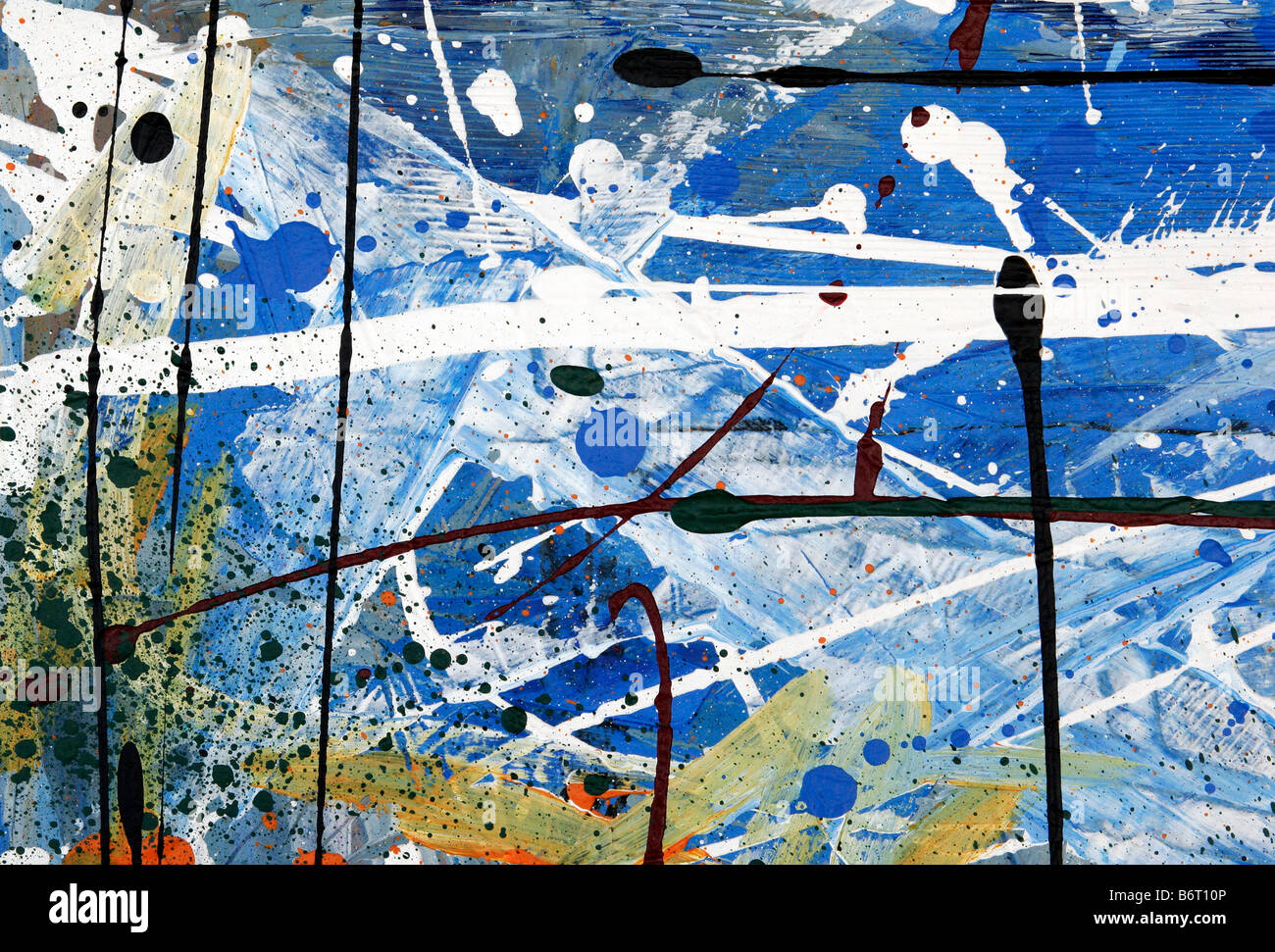 La peinture expressionniste abstraite se concentrant sur la couleur et les lignes Banque D'Images