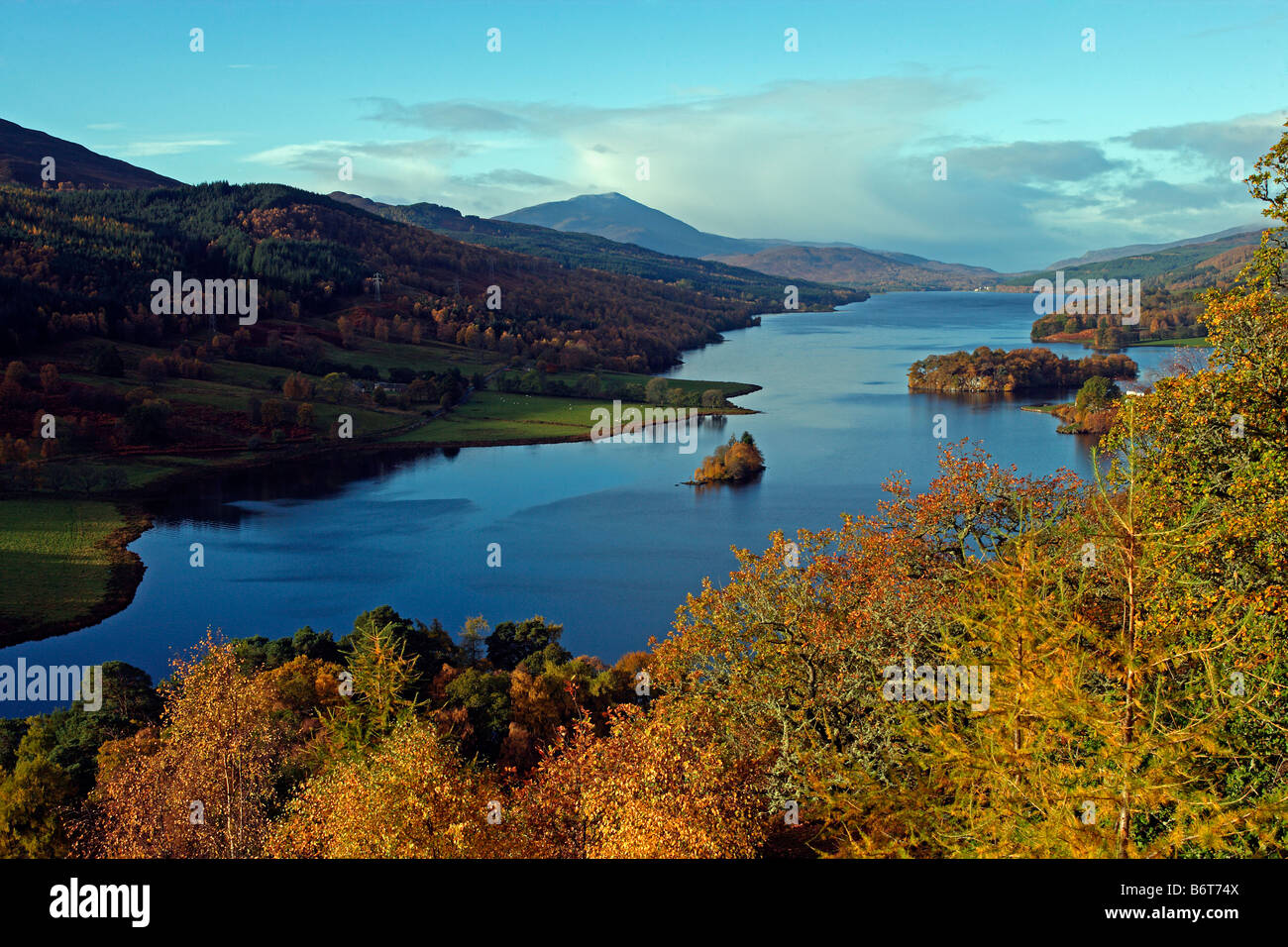 Voir la reine de Loch Tummel près de Perth Pitlochry Tayside Kinross Scotland UK Banque D'Images
