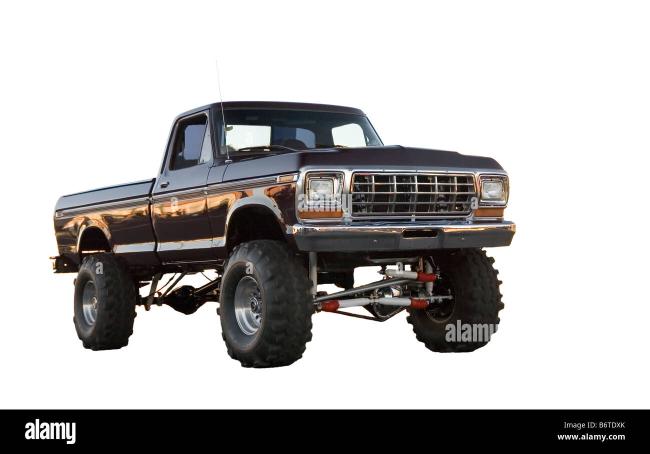 Jacked up 4x4 truck Banque D'Images