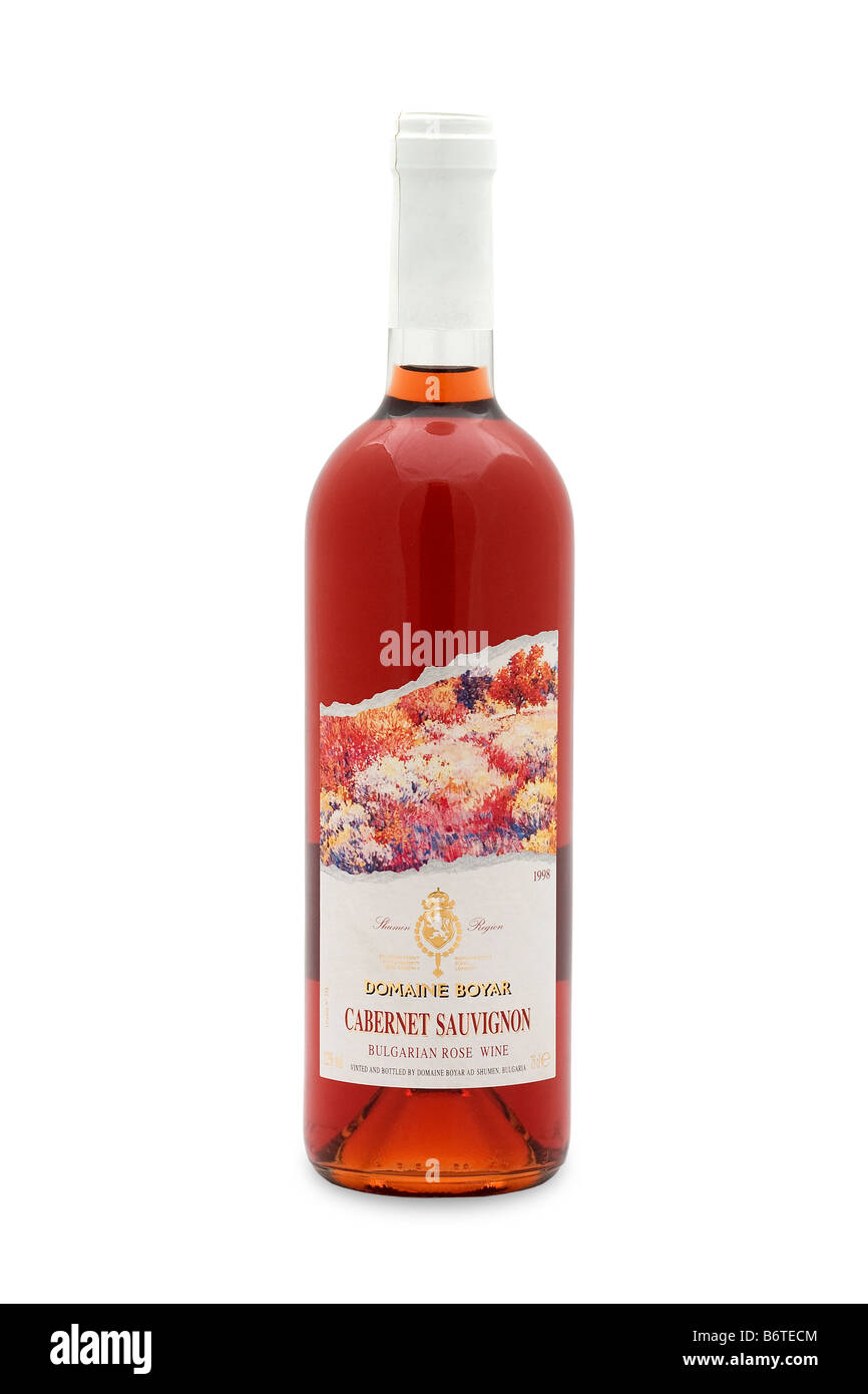 Bulgarie domaine boyar cabernet sauvignon vin rose shumen 1998 Couleur rose arôme fraise sparkle goût fruits rouges sweet long Banque D'Images