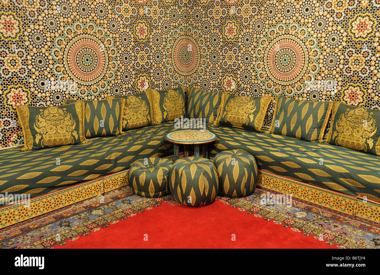 Décoration Oriental lounge au Maroc Banque D'Images
