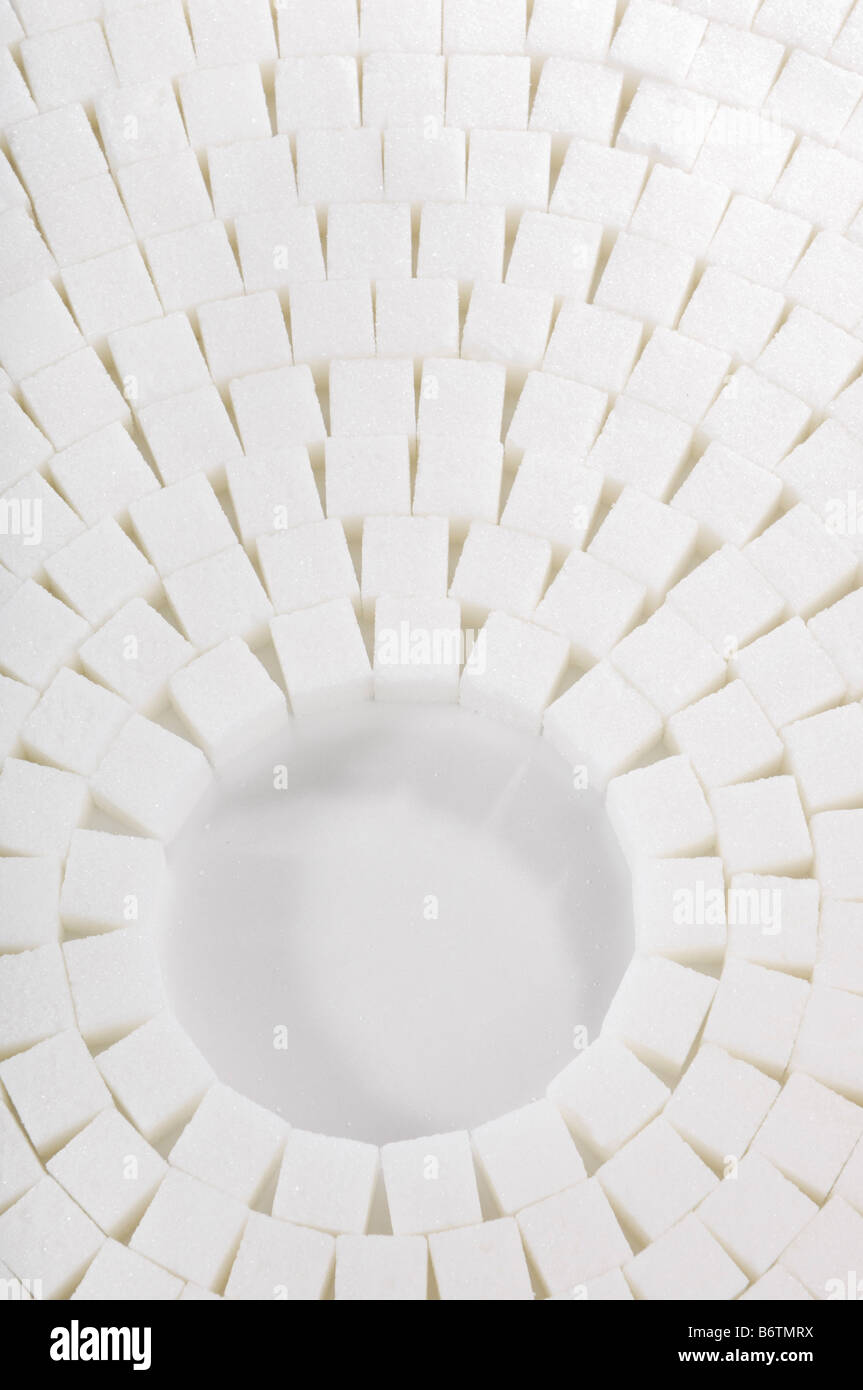 Cubes de sucre blanc Banque D'Images