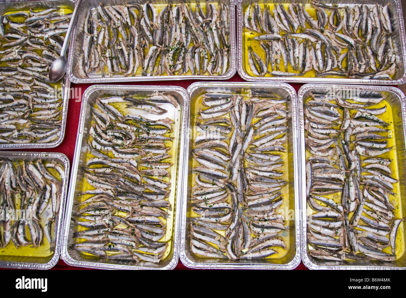 Sardines à l'huile d'olive Banque D'Images