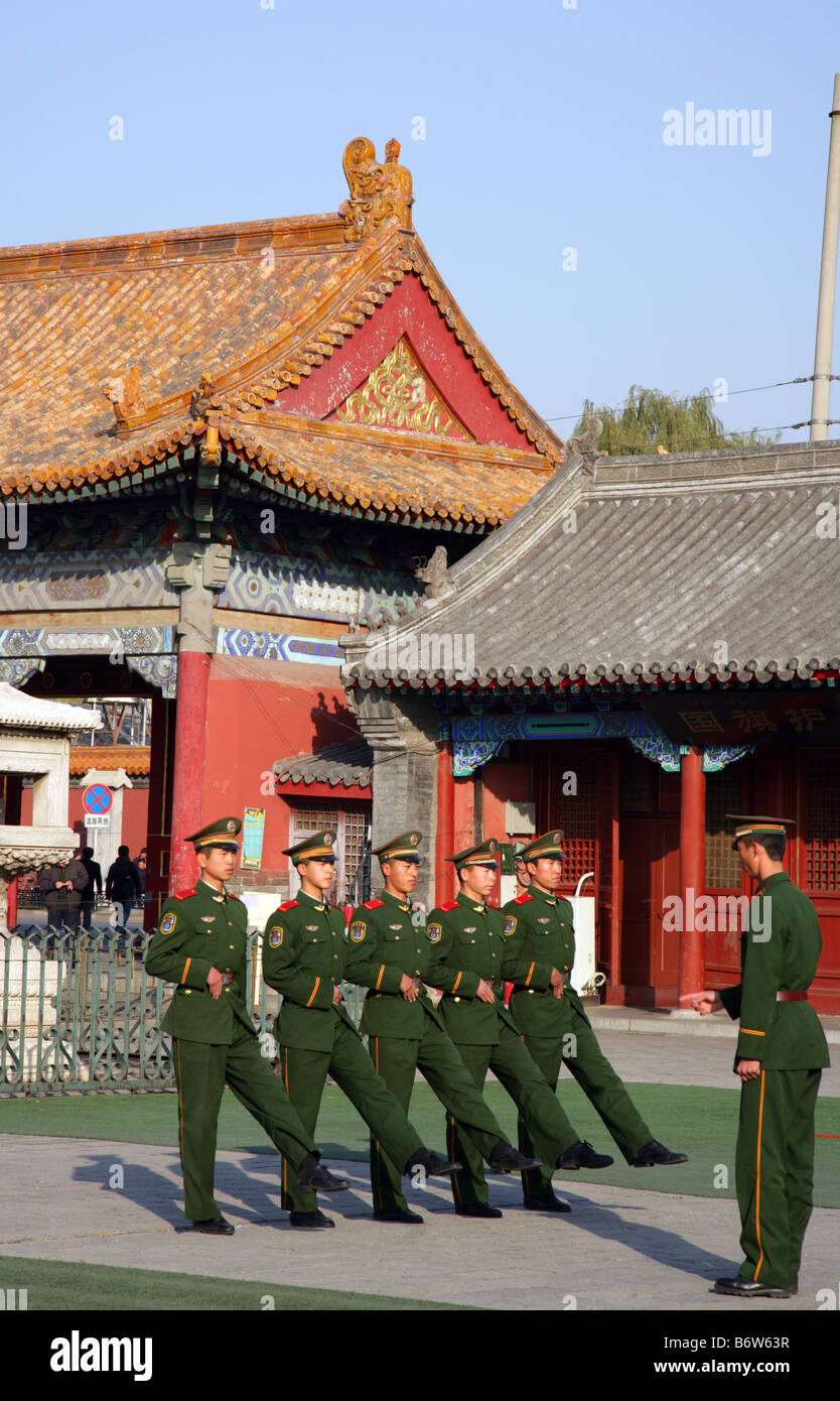 Cité Interdite Garde Beijing Chine Banque D'Images