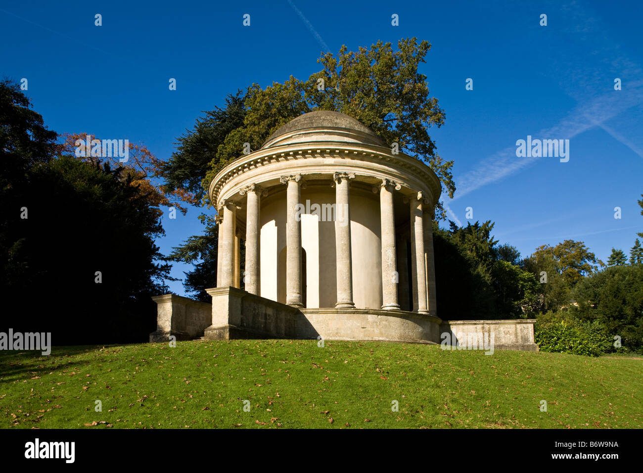 Le Temple de l'Antique vertu à Stowe, Buckinghamshire, Angleterre, Royaume-Uni. Banque D'Images