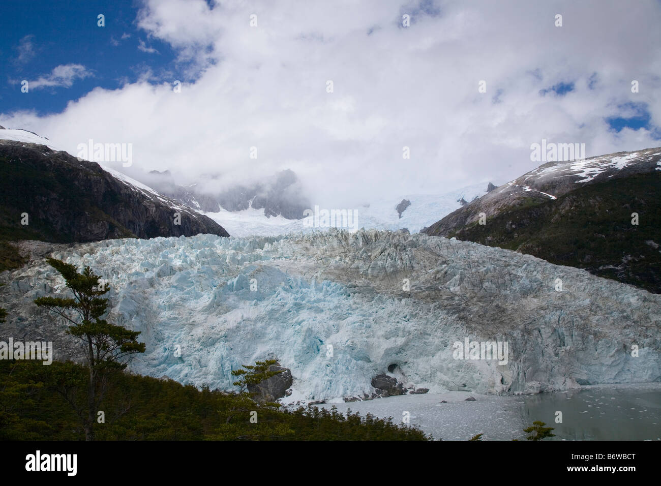 Glacier Pia, Canal de Beagle, fjords chiliens, Chili Banque D'Images