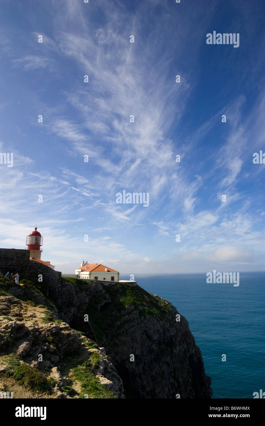 Phare. Le cap Saint Vincent, au Portugal. Banque D'Images