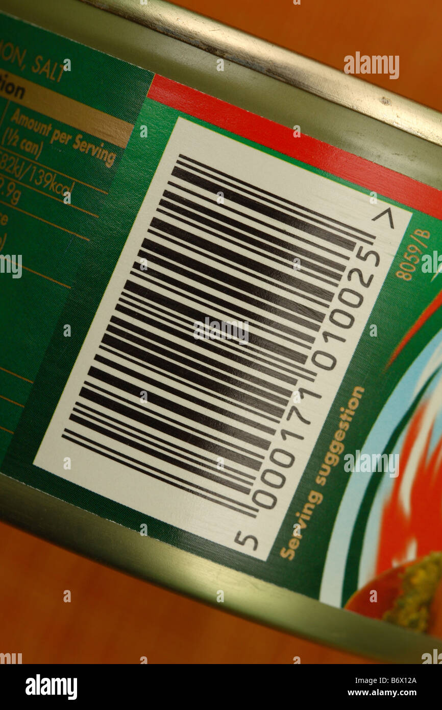 Létain Alimentaire Supermarché Produit Code Barres Sur Tin