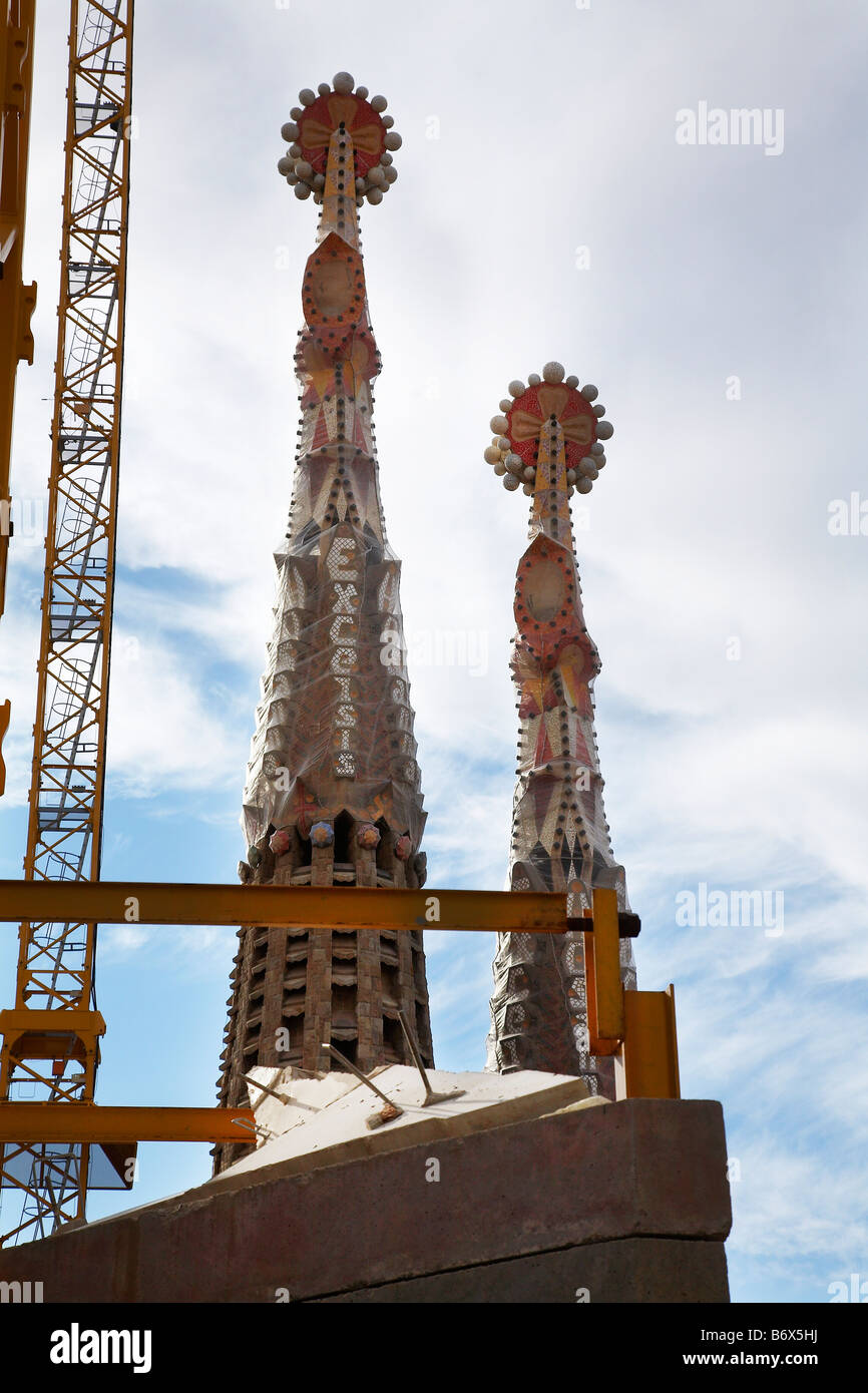 La Sagrada Familia de Gaudi Barcelone Espagne Banque D'Images