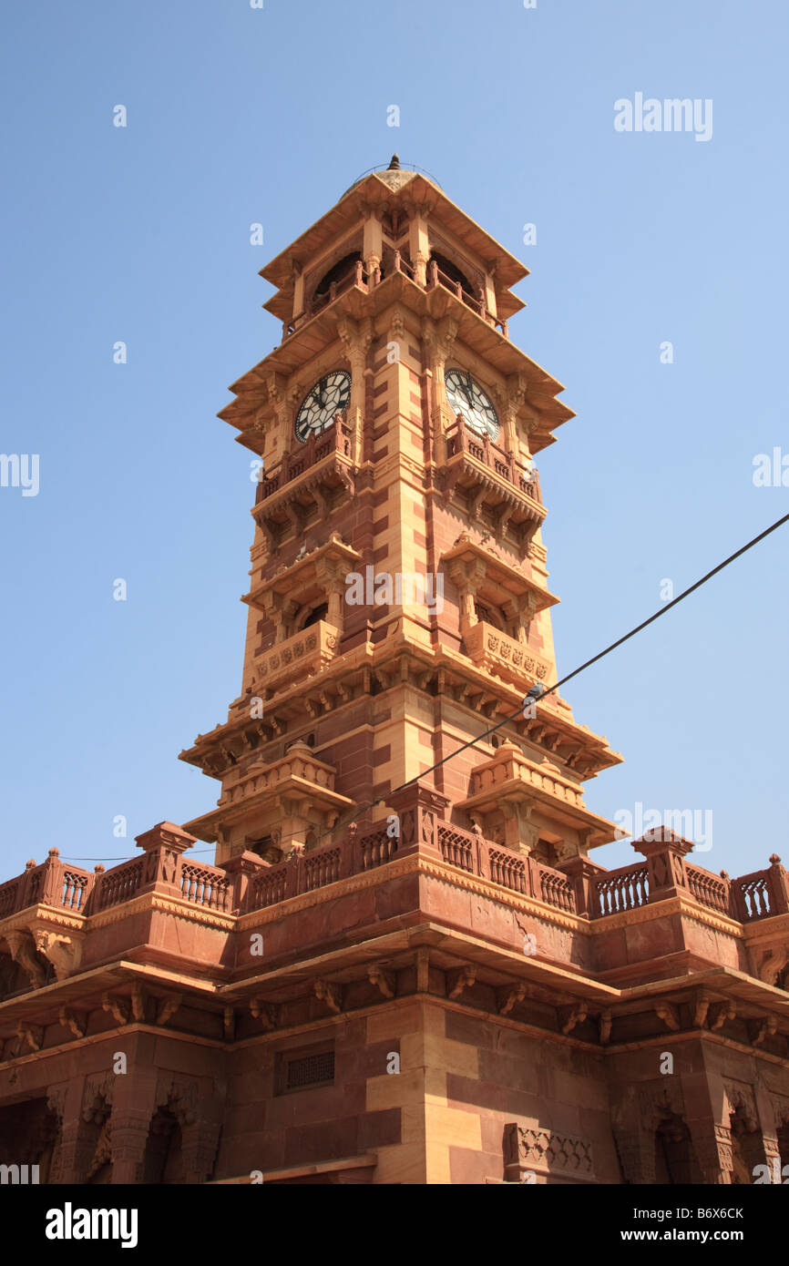 La Tour de l'horloge à Sardar baza, Jodhpur, Inde Banque D'Images