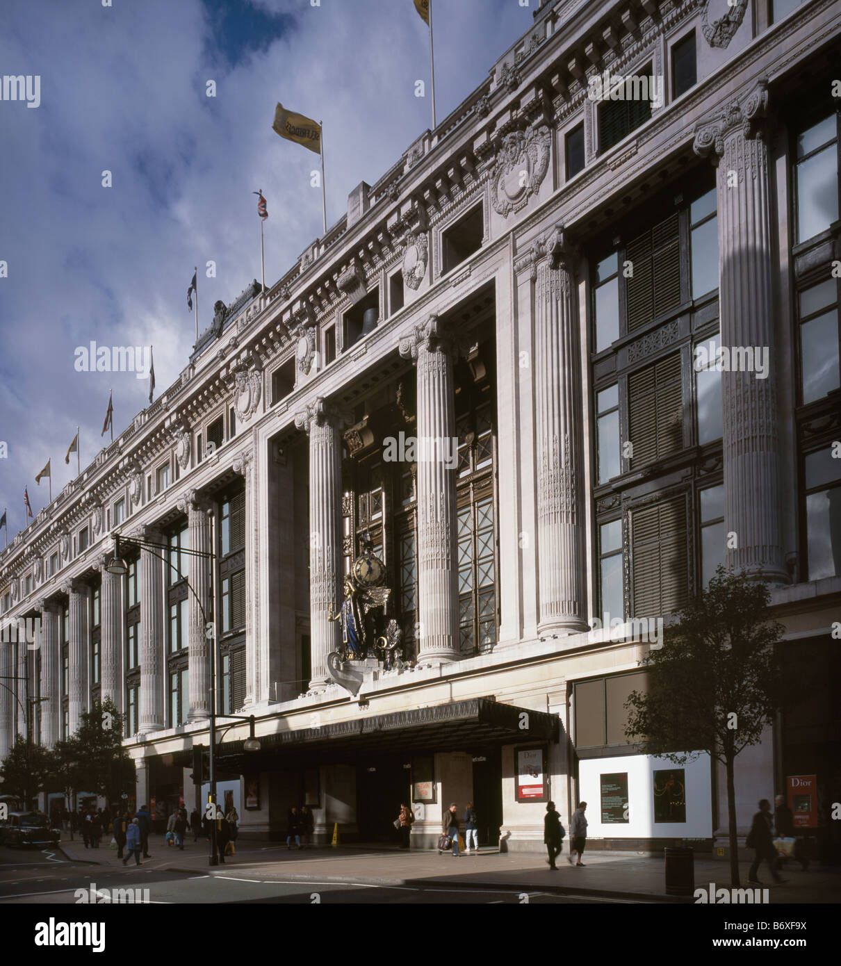 Selfridge's Façade et Réveil Banque D'Images