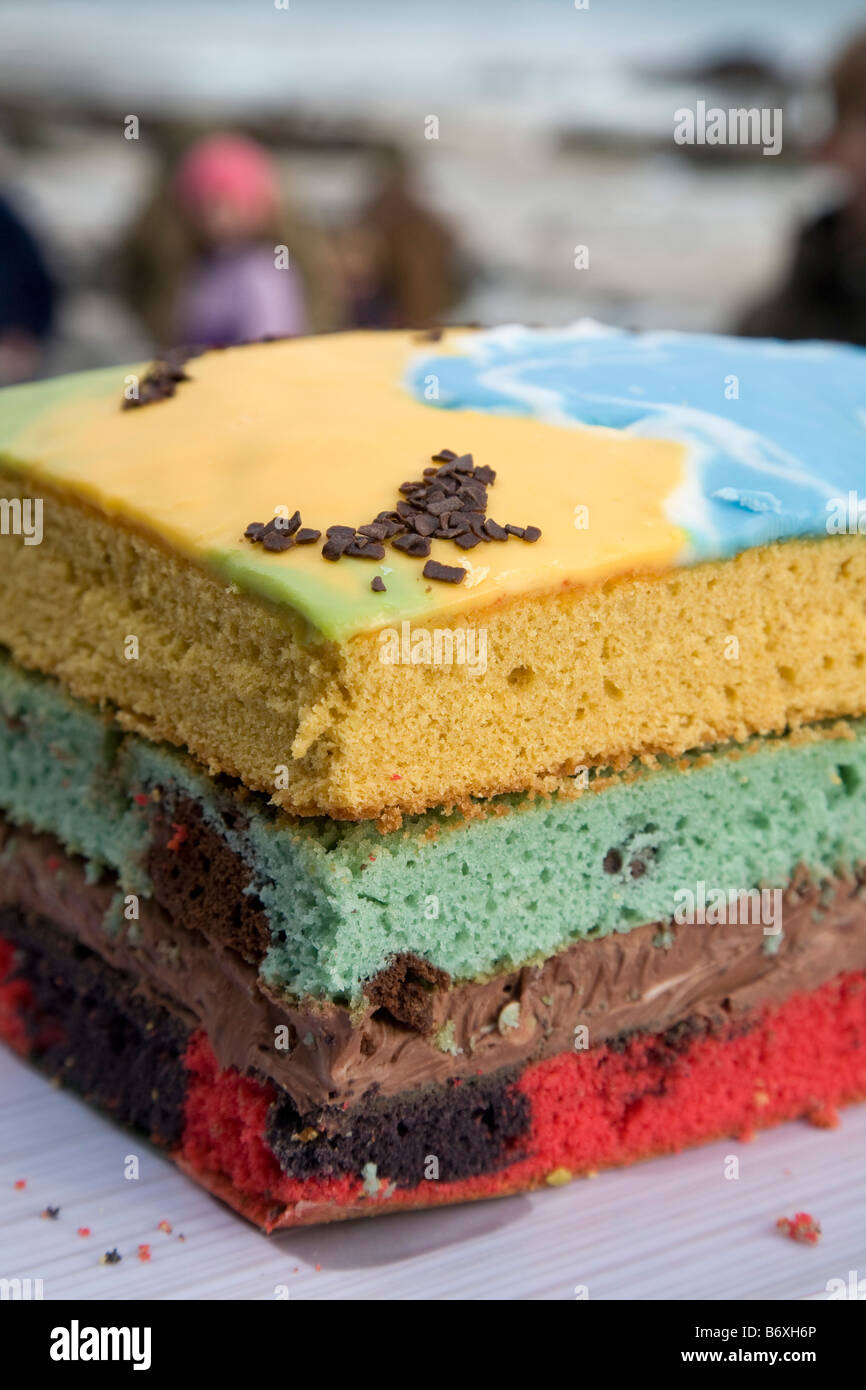 Layer Cake démontrant les couches rocheuses Banque D'Images