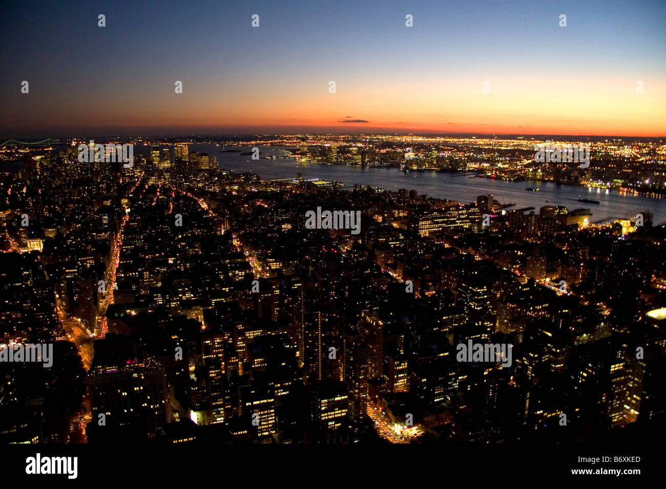 Vue de la nuit de New York New York USA Banque D'Images