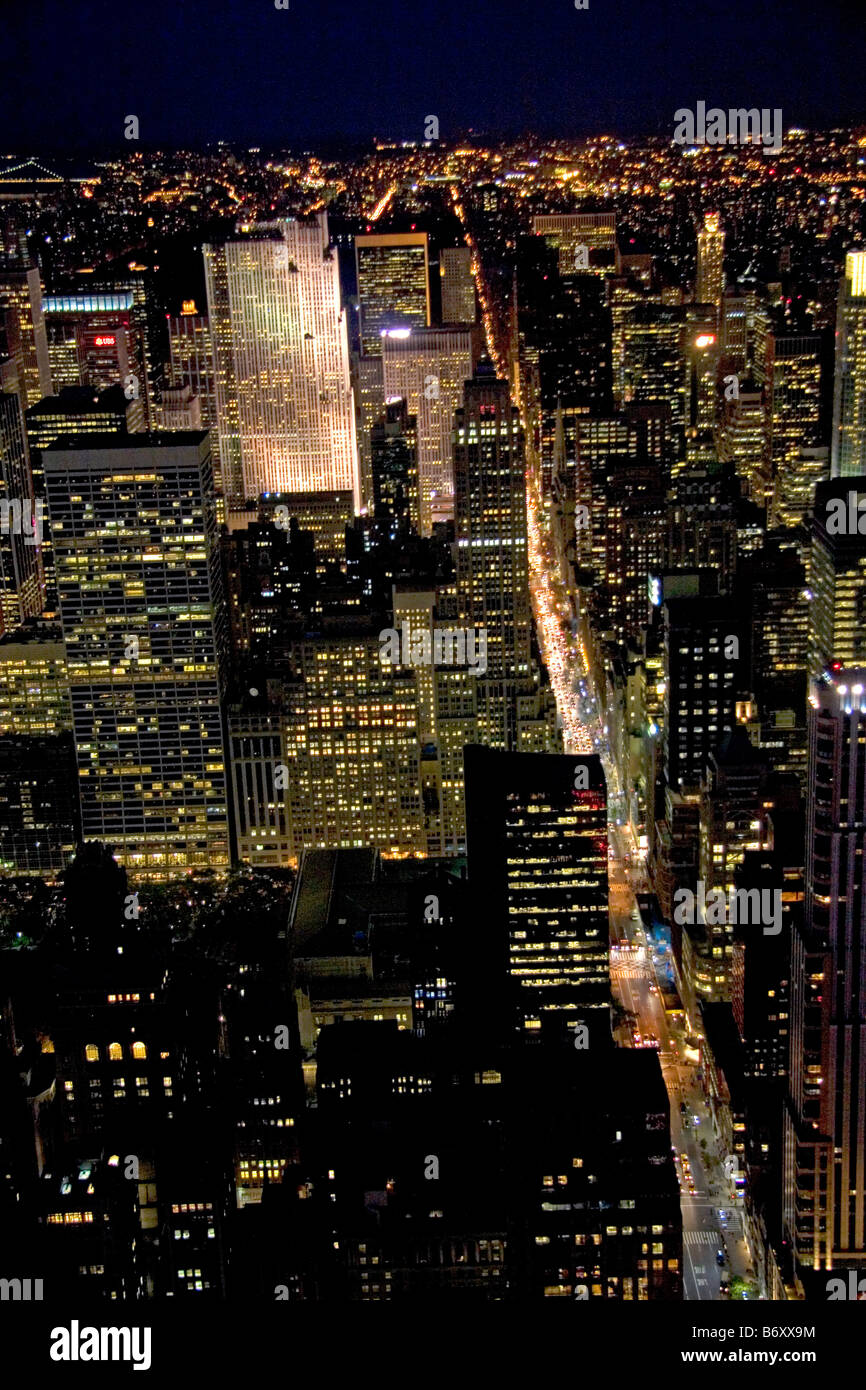 Vue de la nuit de New York New York USA Banque D'Images