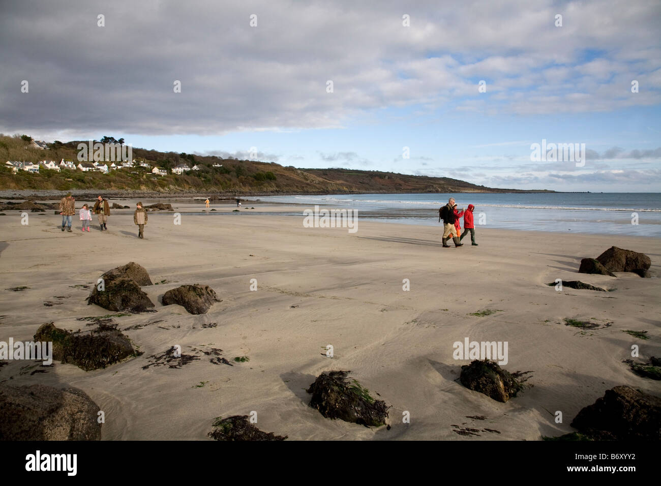 Sortie géologie plage cornwall coverack Banque D'Images