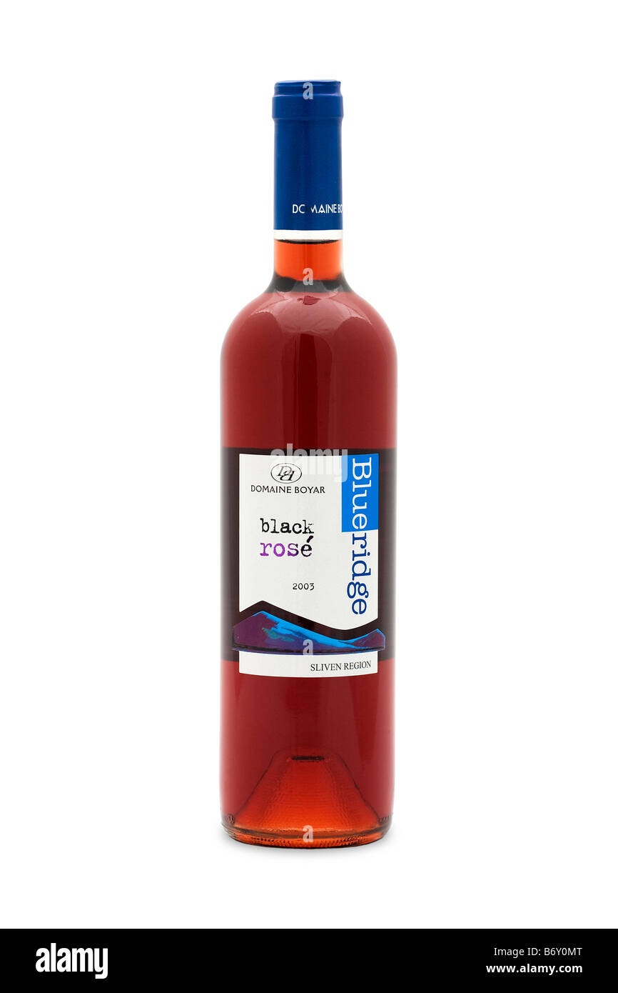 Bulgarie domaine boyar black rose blue ridge 2003 sliven région sparkle rose rouge rose fraise sucrée colol aroma cerisier chene ag Banque D'Images