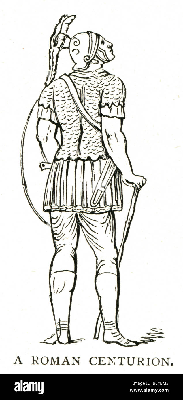 Un centurion romain armée centurio siècle légion du personnel des cohortes Banque D'Images