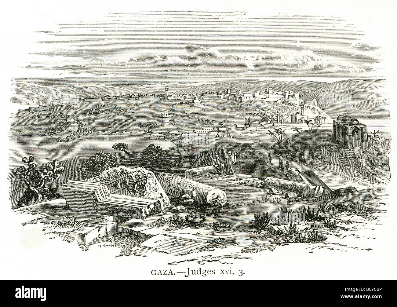 La bande de Gaza ville palestinienne Jérusalem forteresse de l'Égypte ancienne territoire Cananéen Banque D'Images