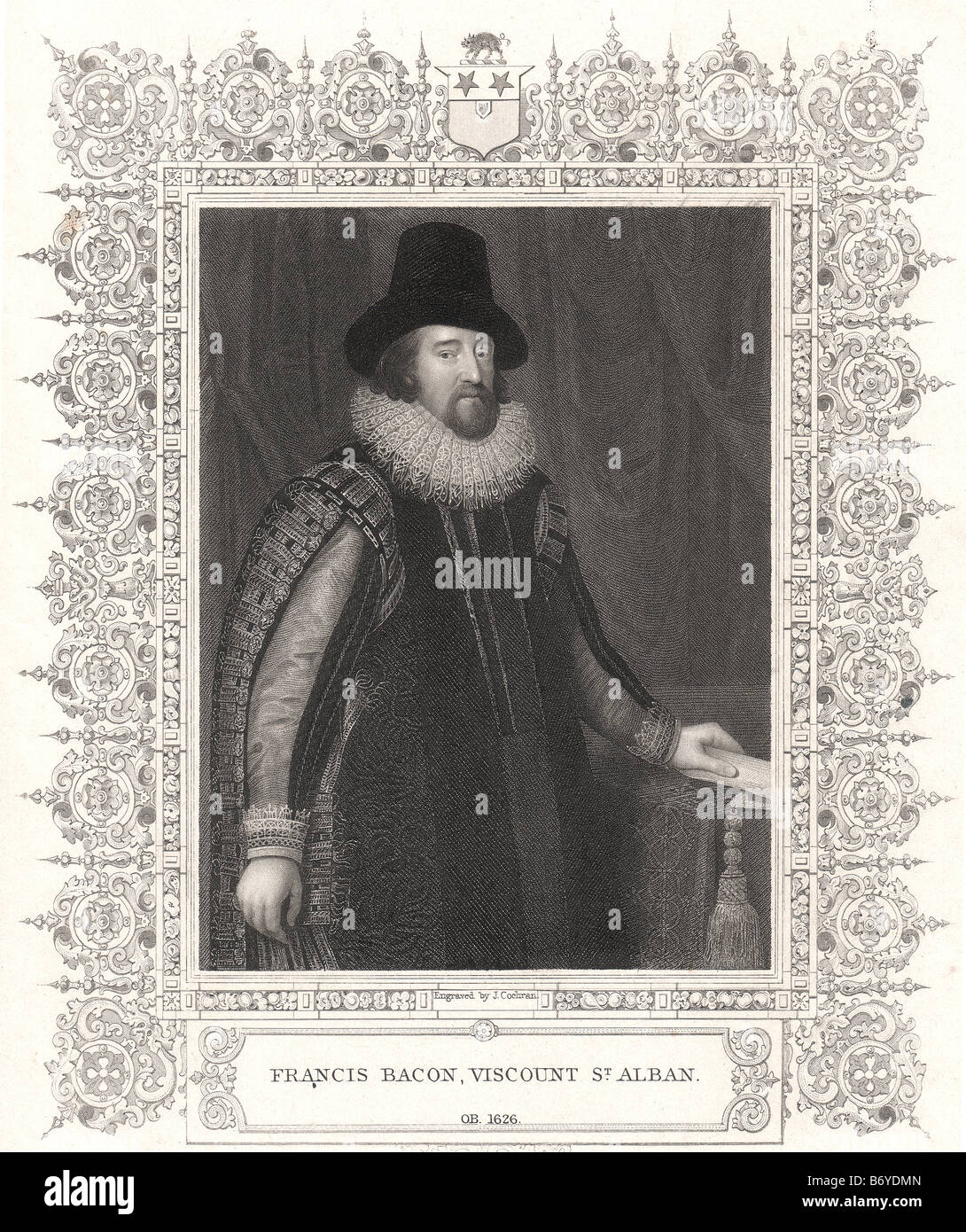 Francis Bacon, 1er vicomte St Alban KC (22 janvier 1561 - 9 avril 1626) était le philosophe anglais, homme d'État, avocat, chercheur scientifique Banque D'Images