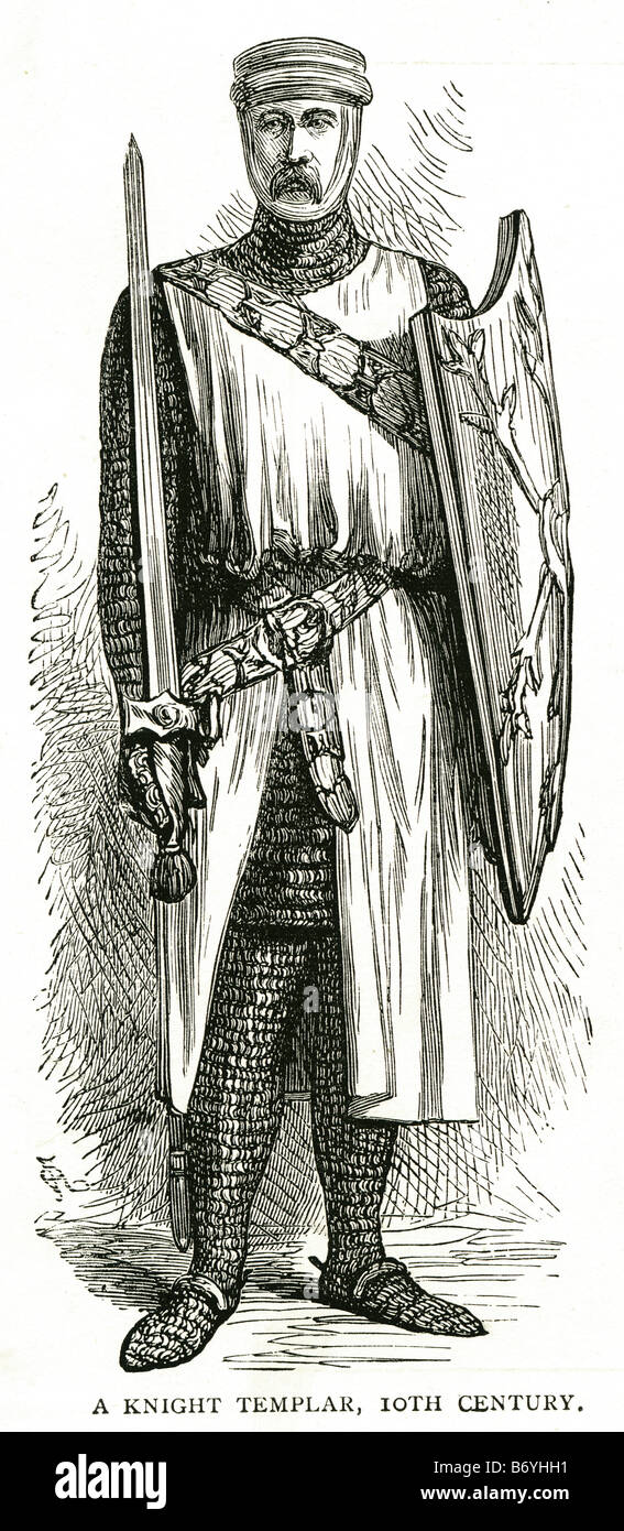 Un templier 10ème centuary Ordre du Temple Templiers ordre militaire Pauperes commilitones Christi Templique Solomonici Banque D'Images