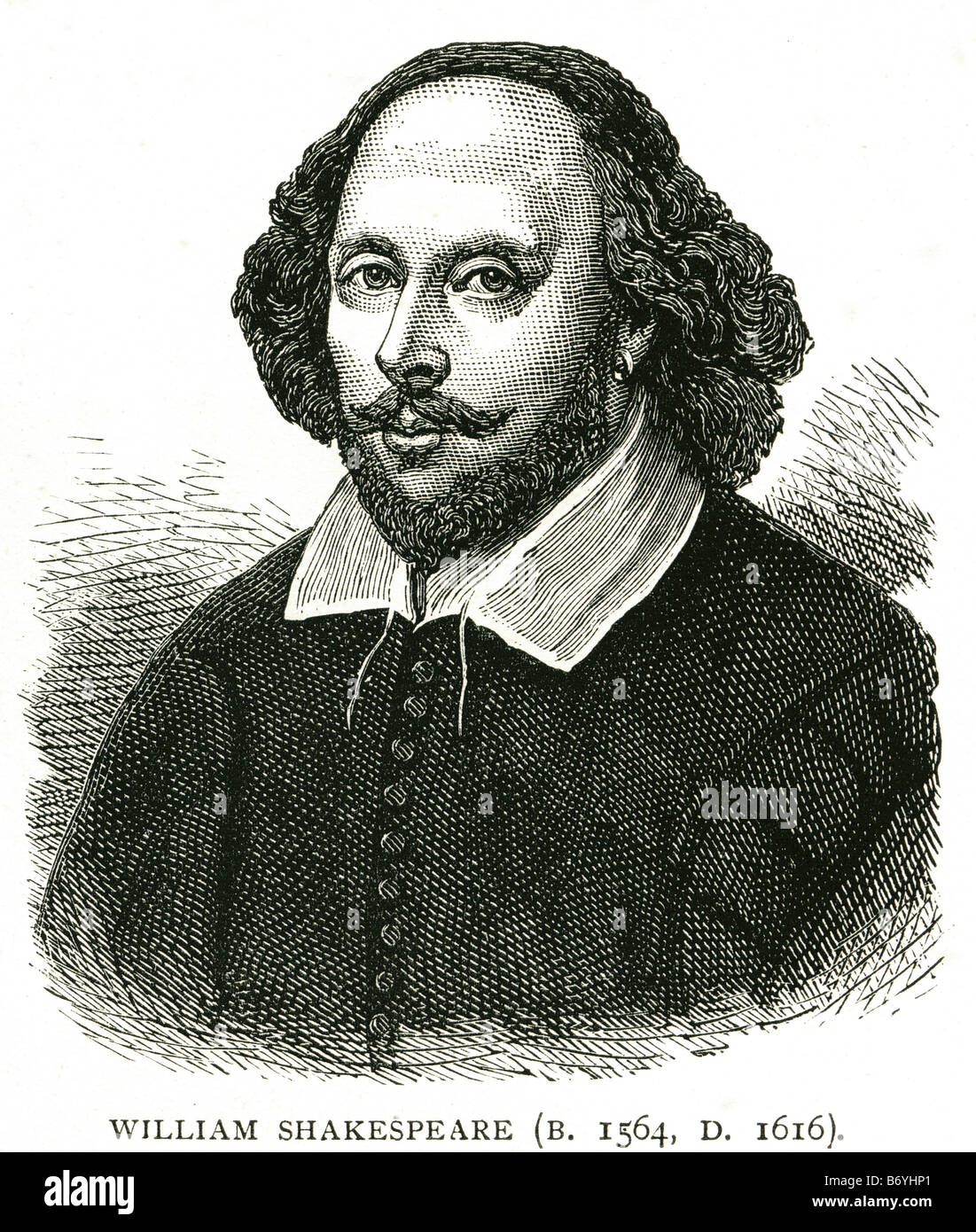 William Shakespeare baptisé le 26 avril 1564 - 23 avril 1616 Dramaturge, poète anglais Banque D'Images