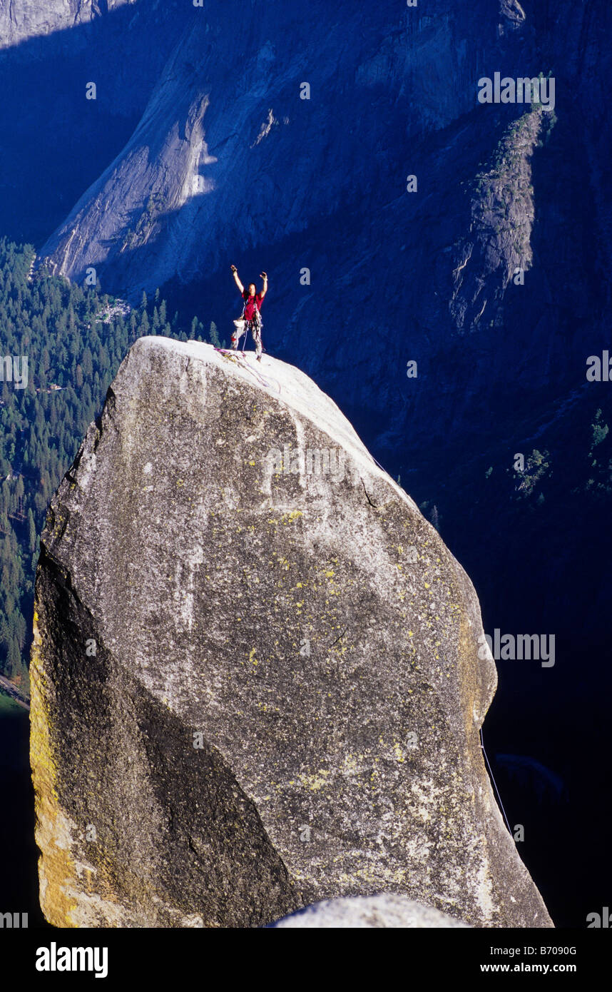 Rock climber, Yosemite, en Californie. Banque D'Images