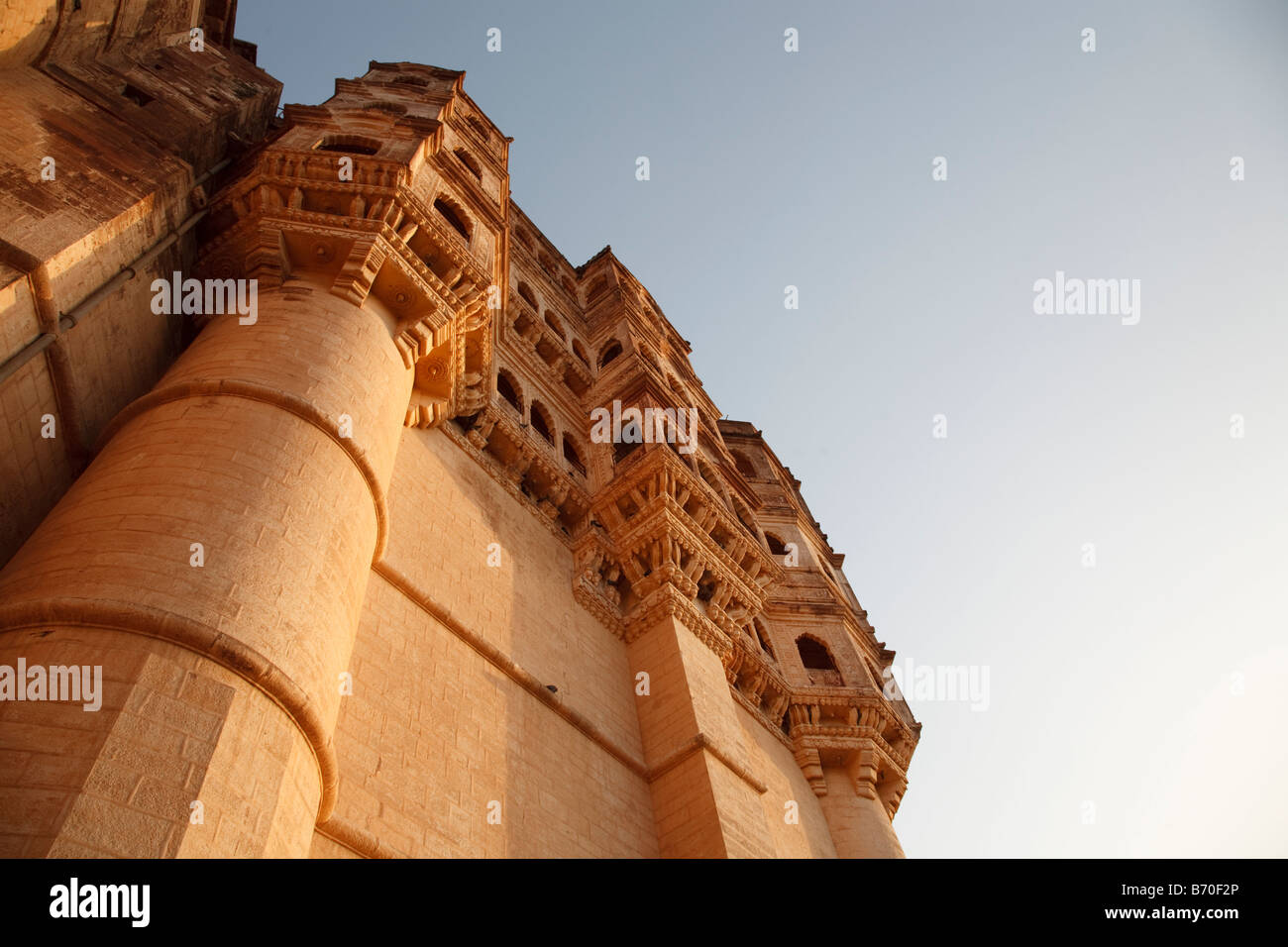 Les murs extérieurs du fort Mehrangarh à Jodhpur, en Inde Banque D'Images