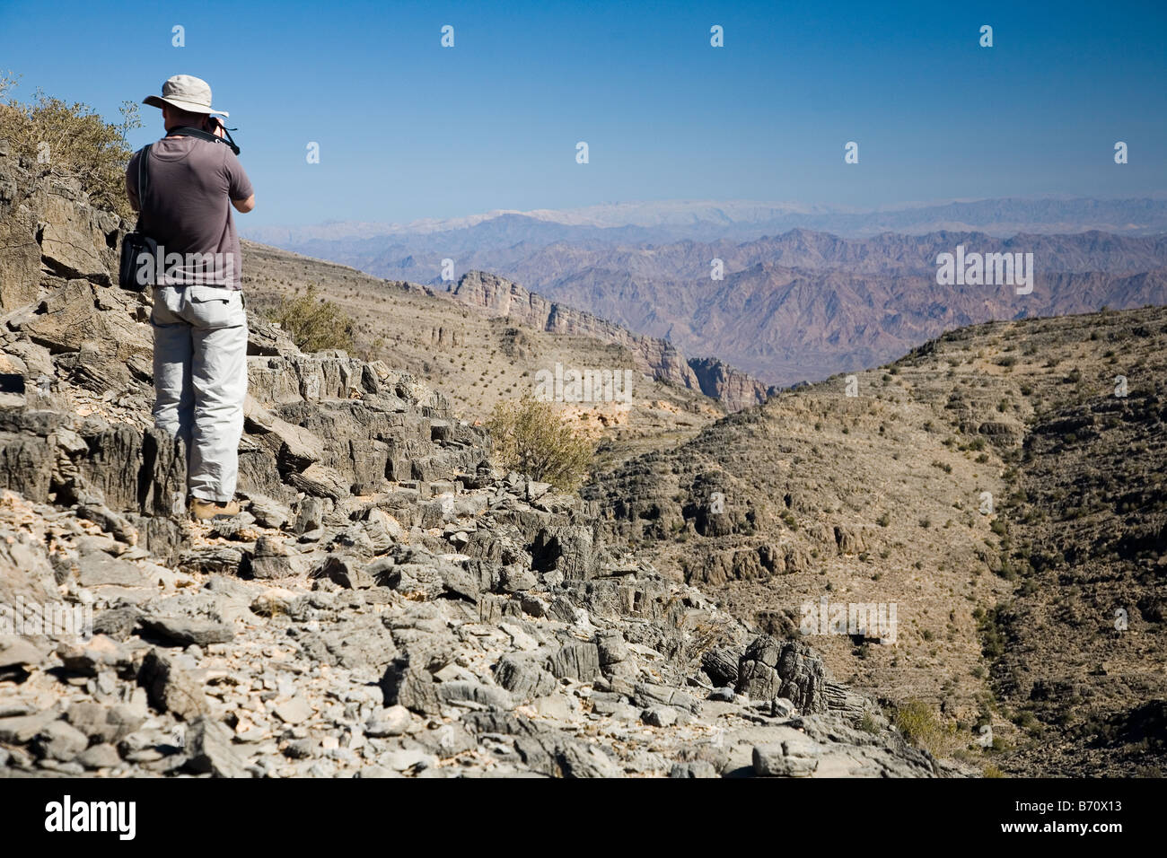 Paysage de montagne à Oman du Jebel Akhdar Banque D'Images