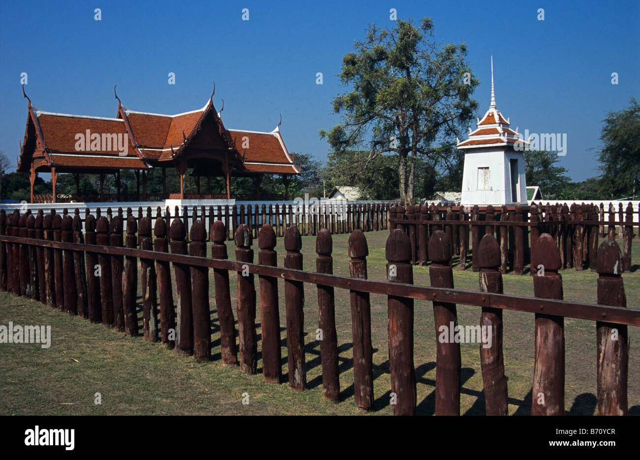 Royal Elephant Kraal, Elephant Corral of Ayutthaya ou Stockade et Royal Viewing Pavilion, Ayuthaya Historical Park, Thaïlande Banque D'Images