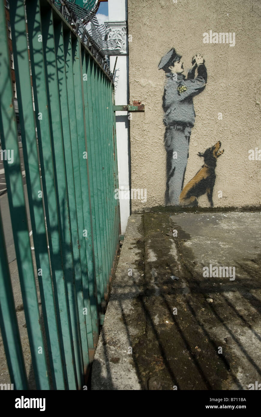 Graffiti Banksy - une nation sous détail CCTV Banque D'Images